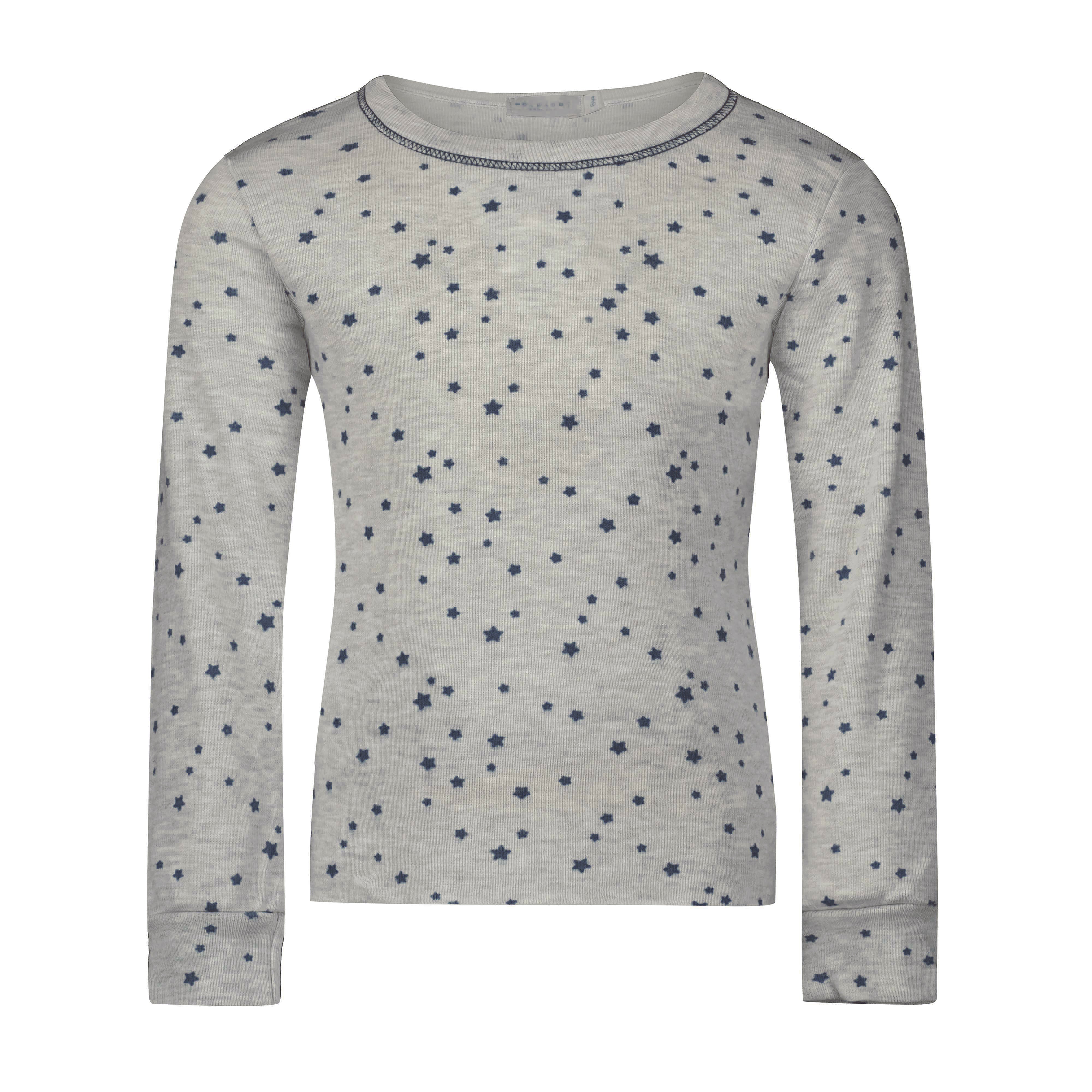 Boys Navy Stars Print on Heather Grey