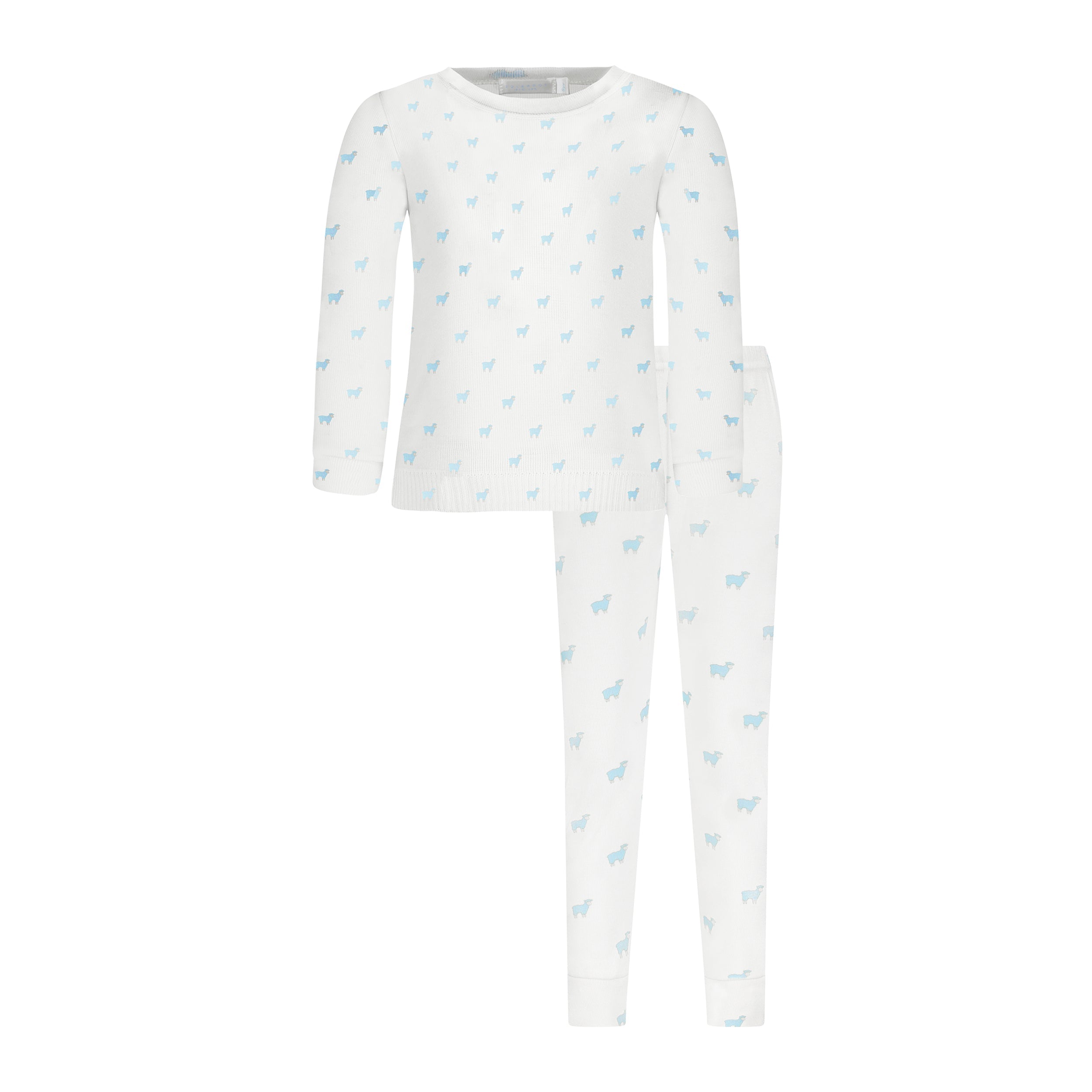 Baby Boys Set Crew LS & Pant - Blue Sheep Print