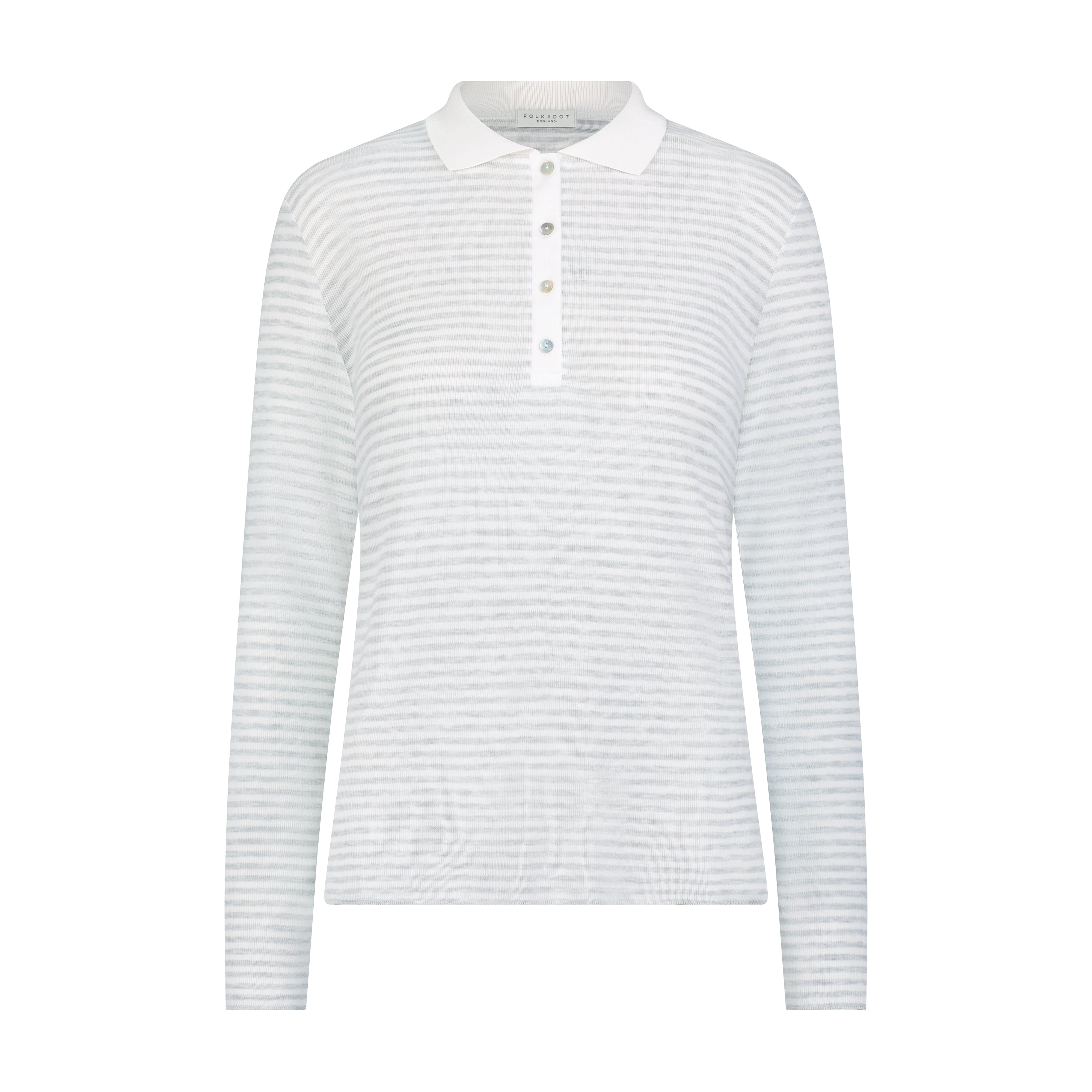 Chris Slouchy Polo - Grey Sailor Stripe