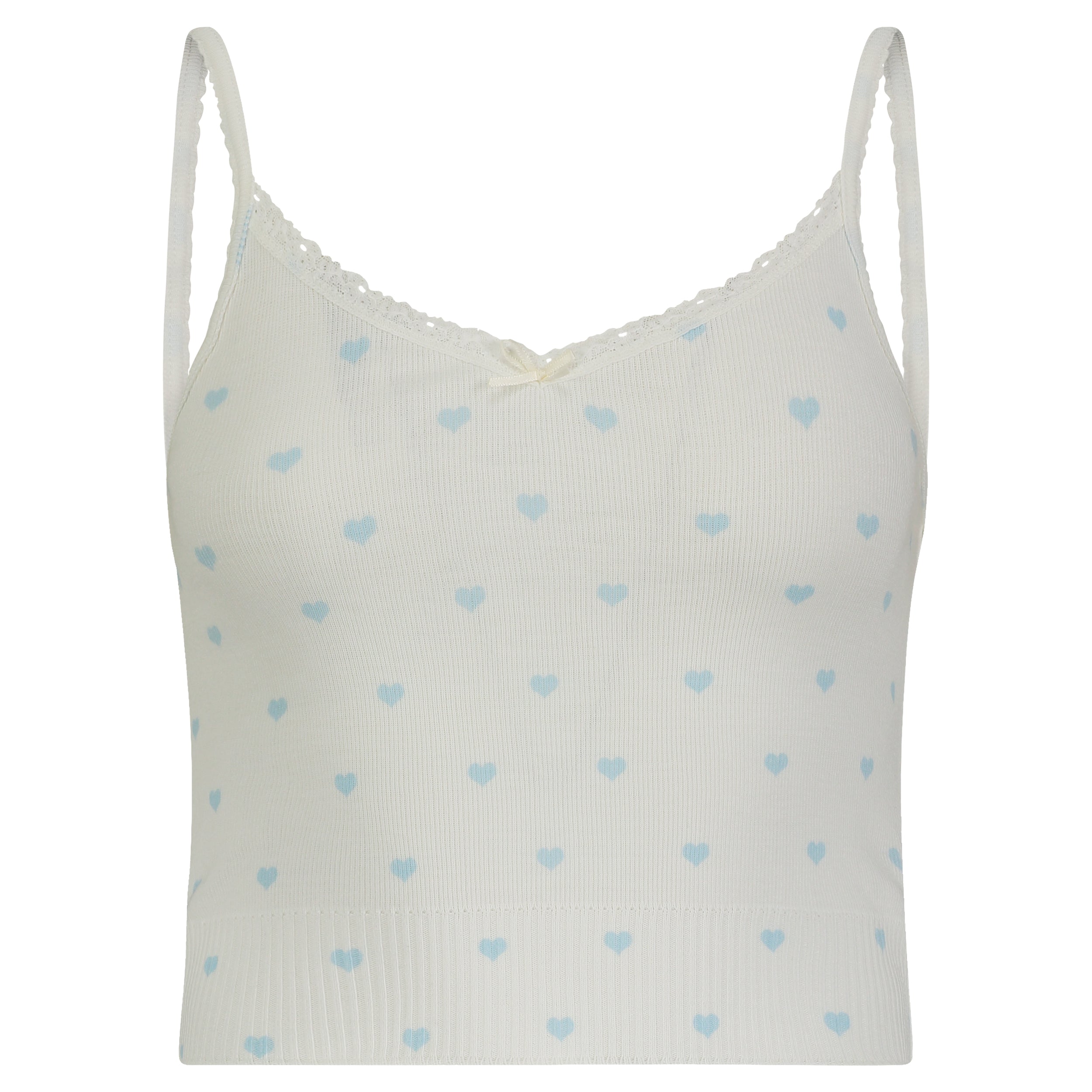 Liz Cropped Cami - Blue Hearts Print