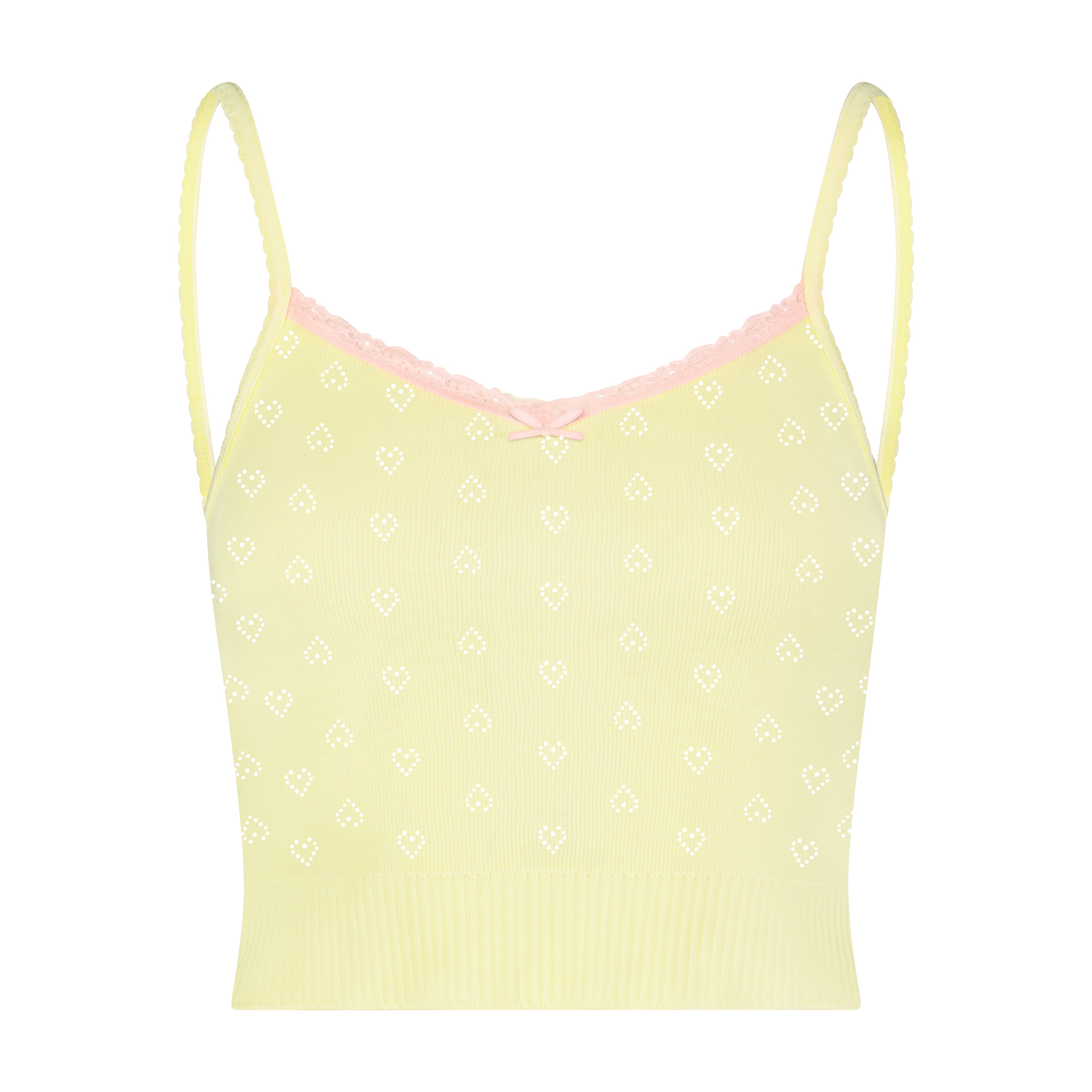 Liz Cropped Cami - Lemon Hearts Pointelle