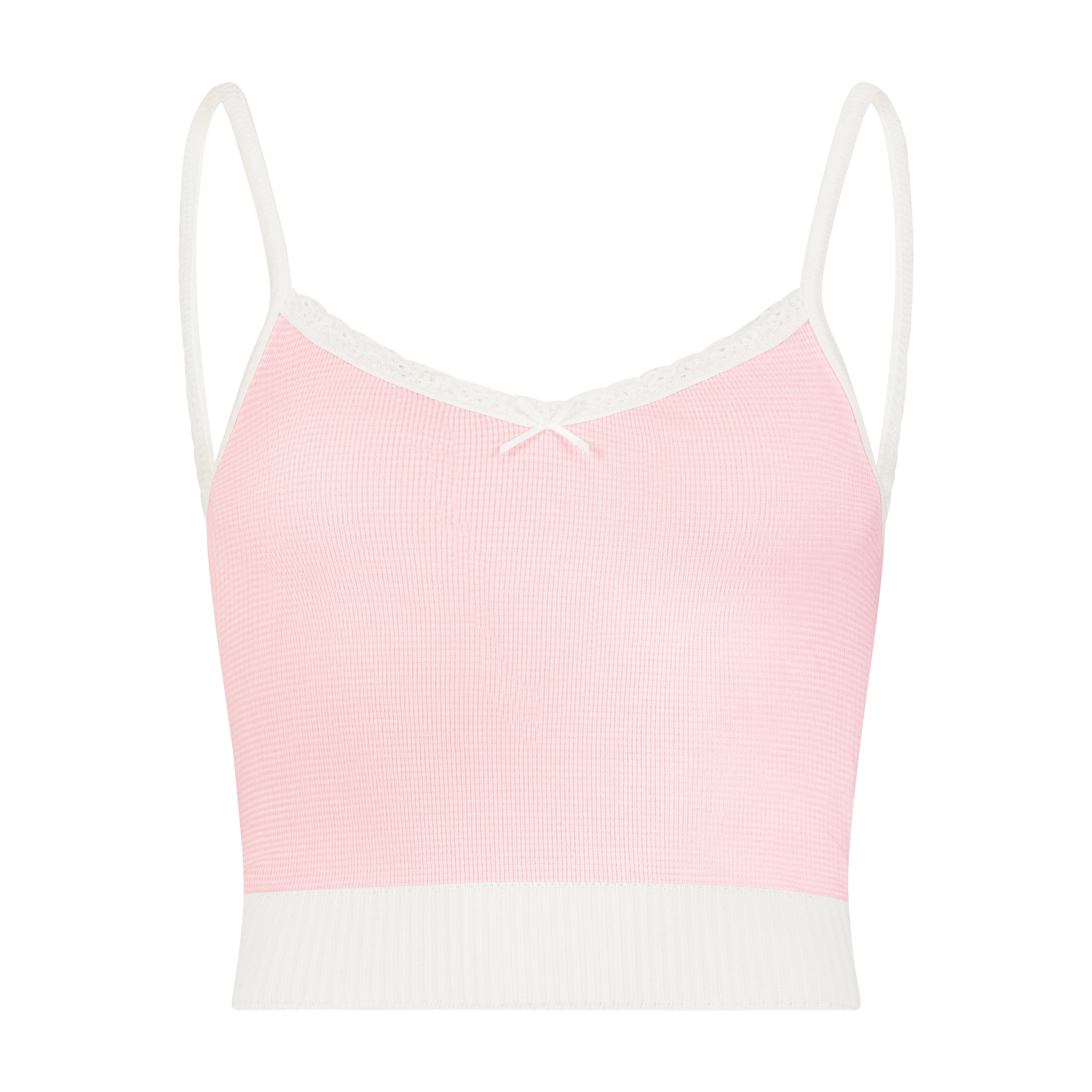 Liz Cropped Cami - Pink Narrow Hampton Stripe