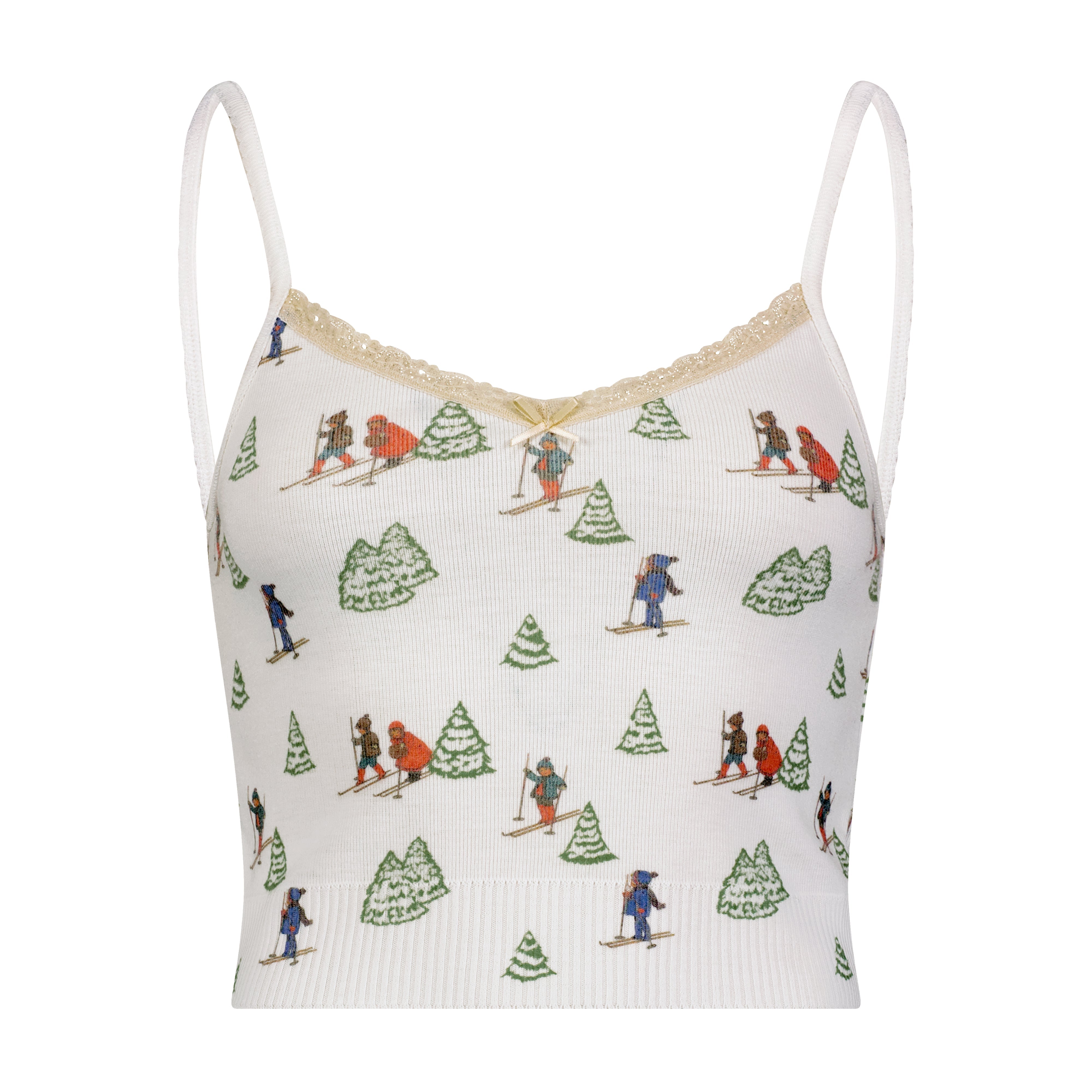 Liz Cropped Cami - Vintage Ski Print