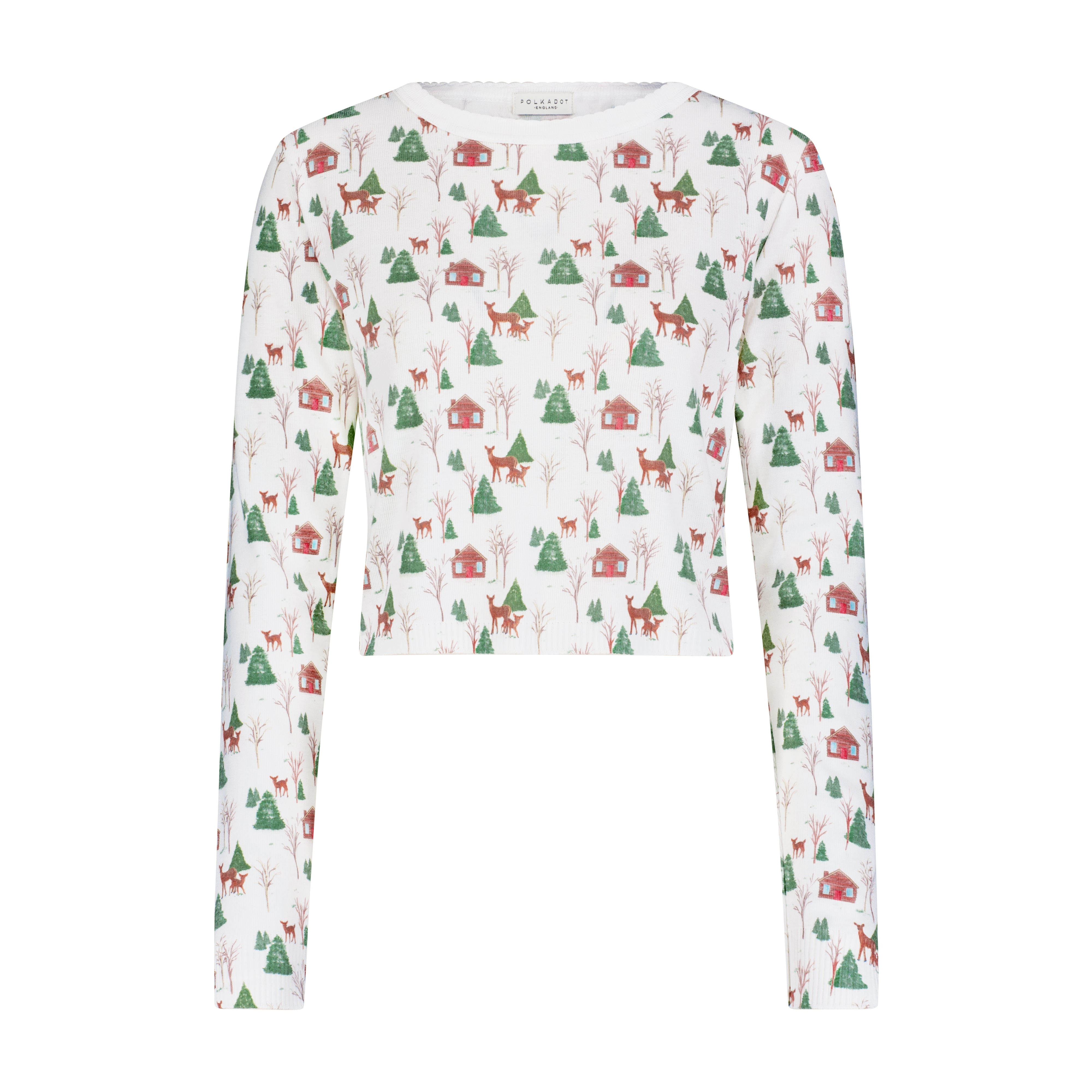 Nell Cropped Slouchy - Rustic Deer Print