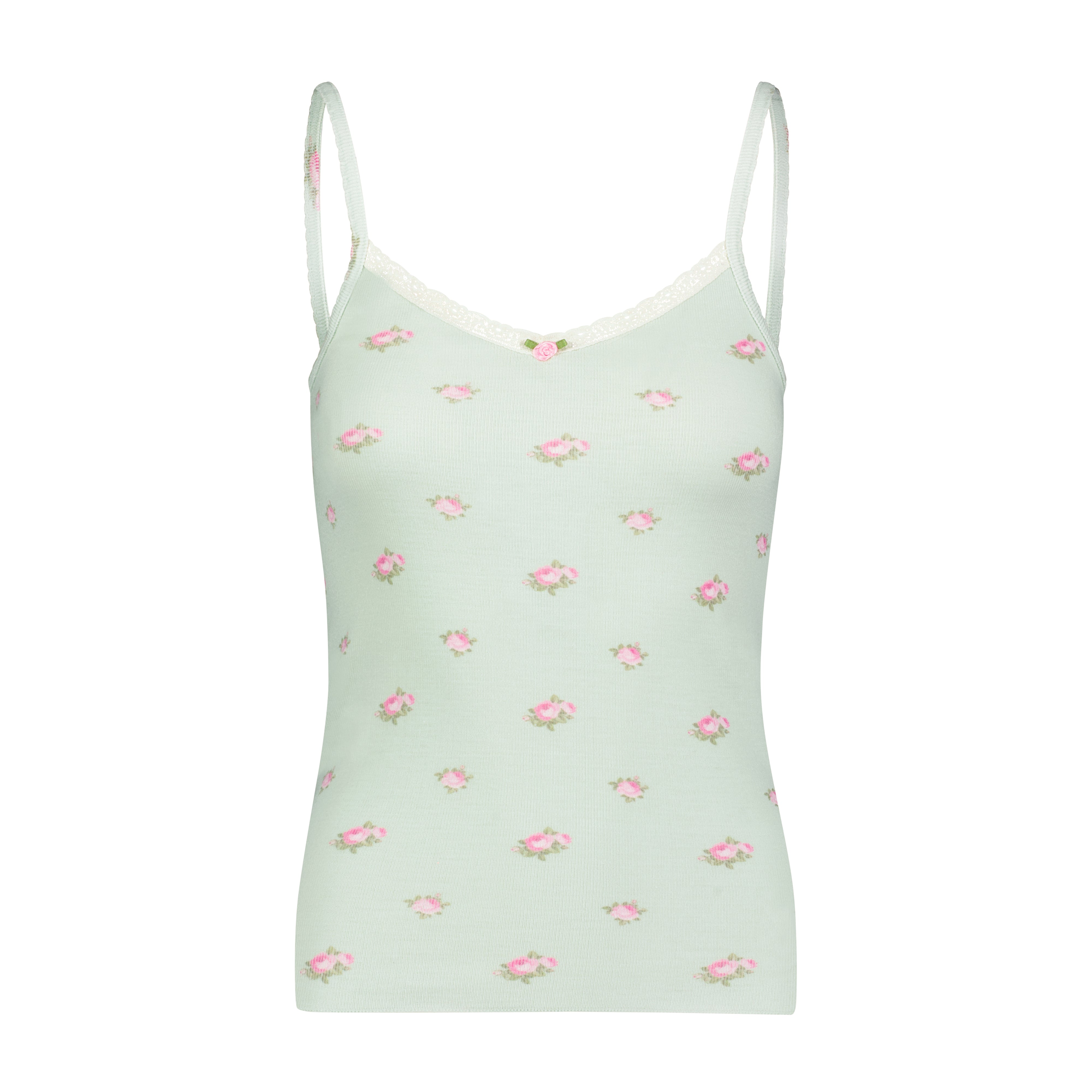 Patti Cami - Green Vintage Rose Print