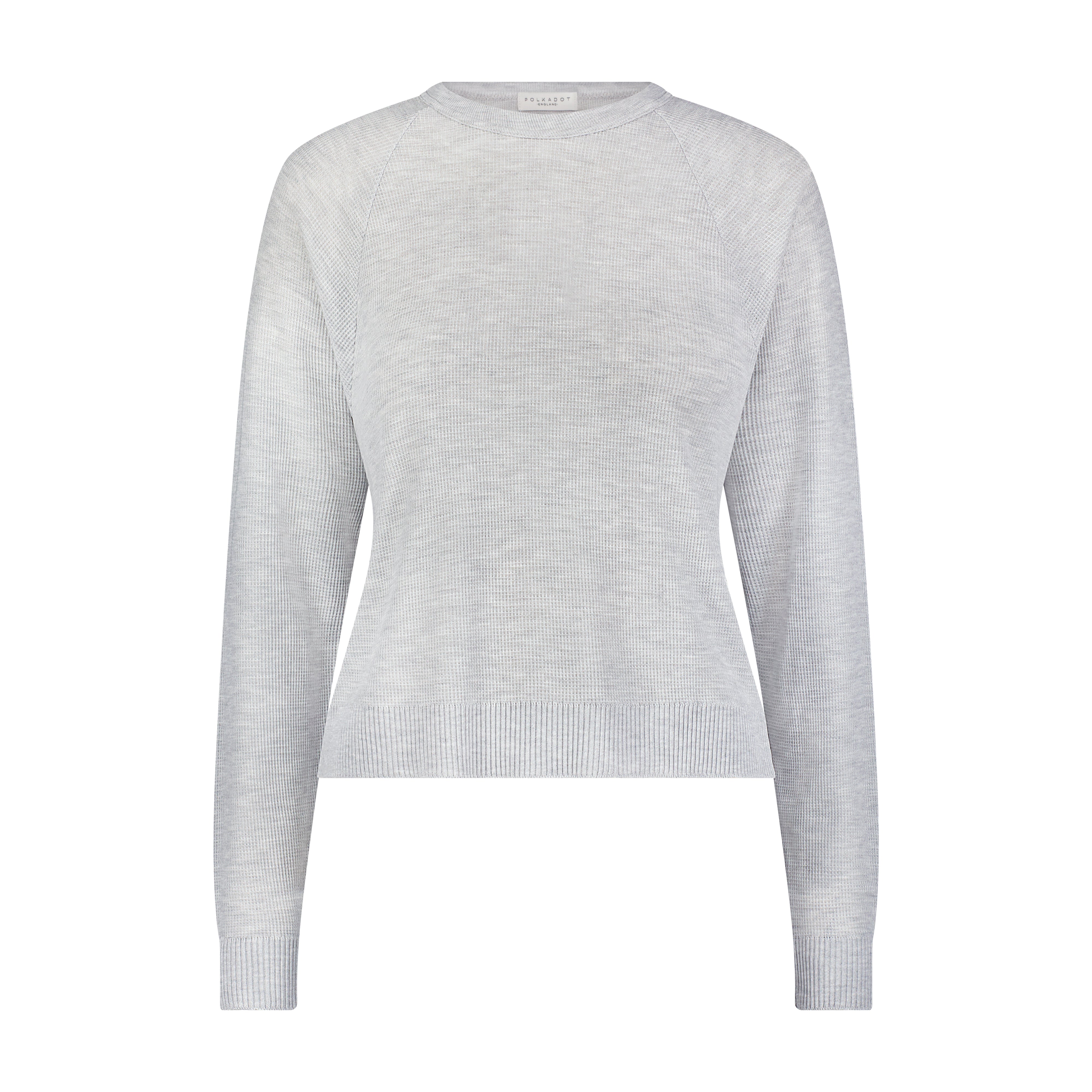 Cropped Slouchy Raglan Sleeve - Waffle Heather Grey