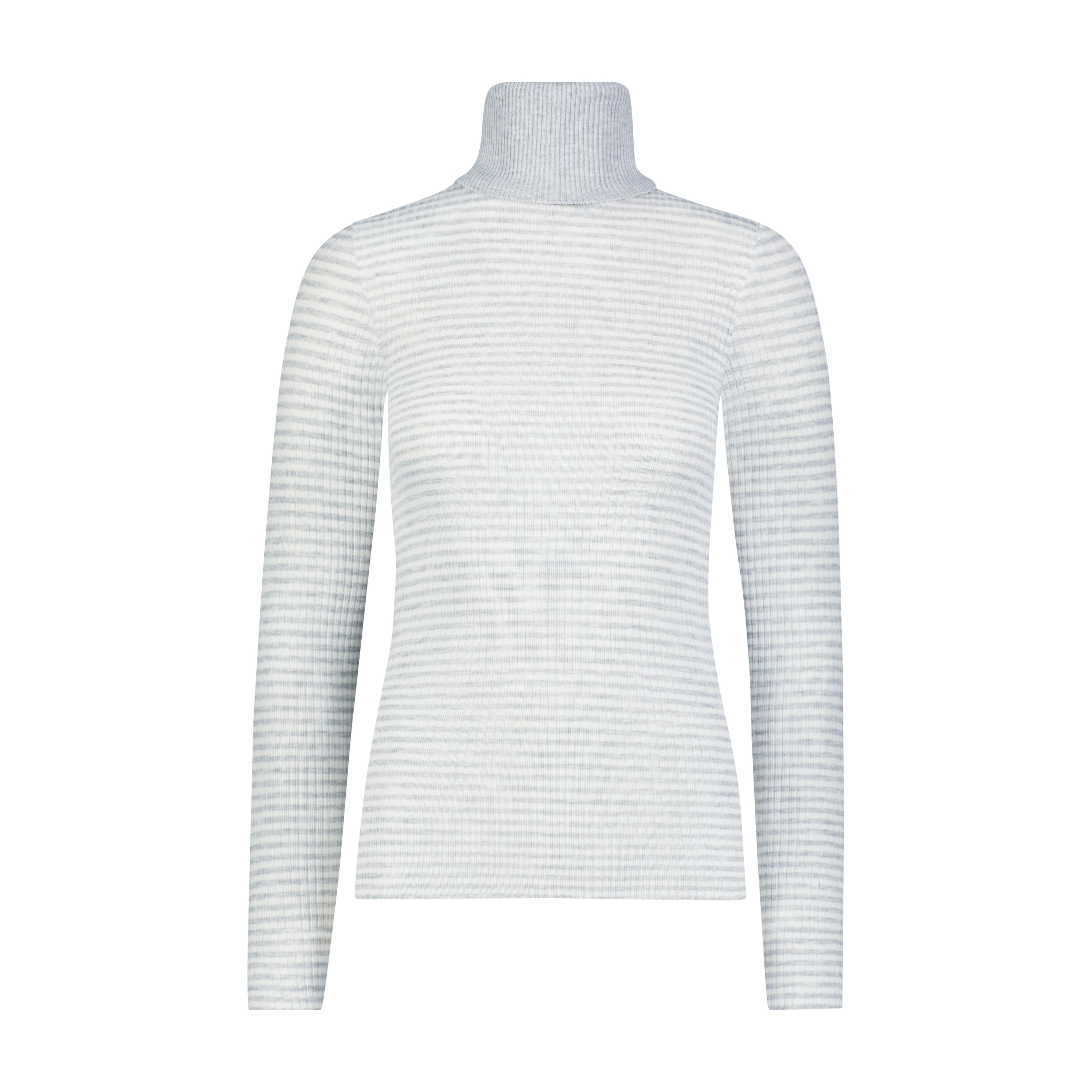 Ali Turtleneck Fitted - Grey Sailor Rib Stripe -HID until winter2026