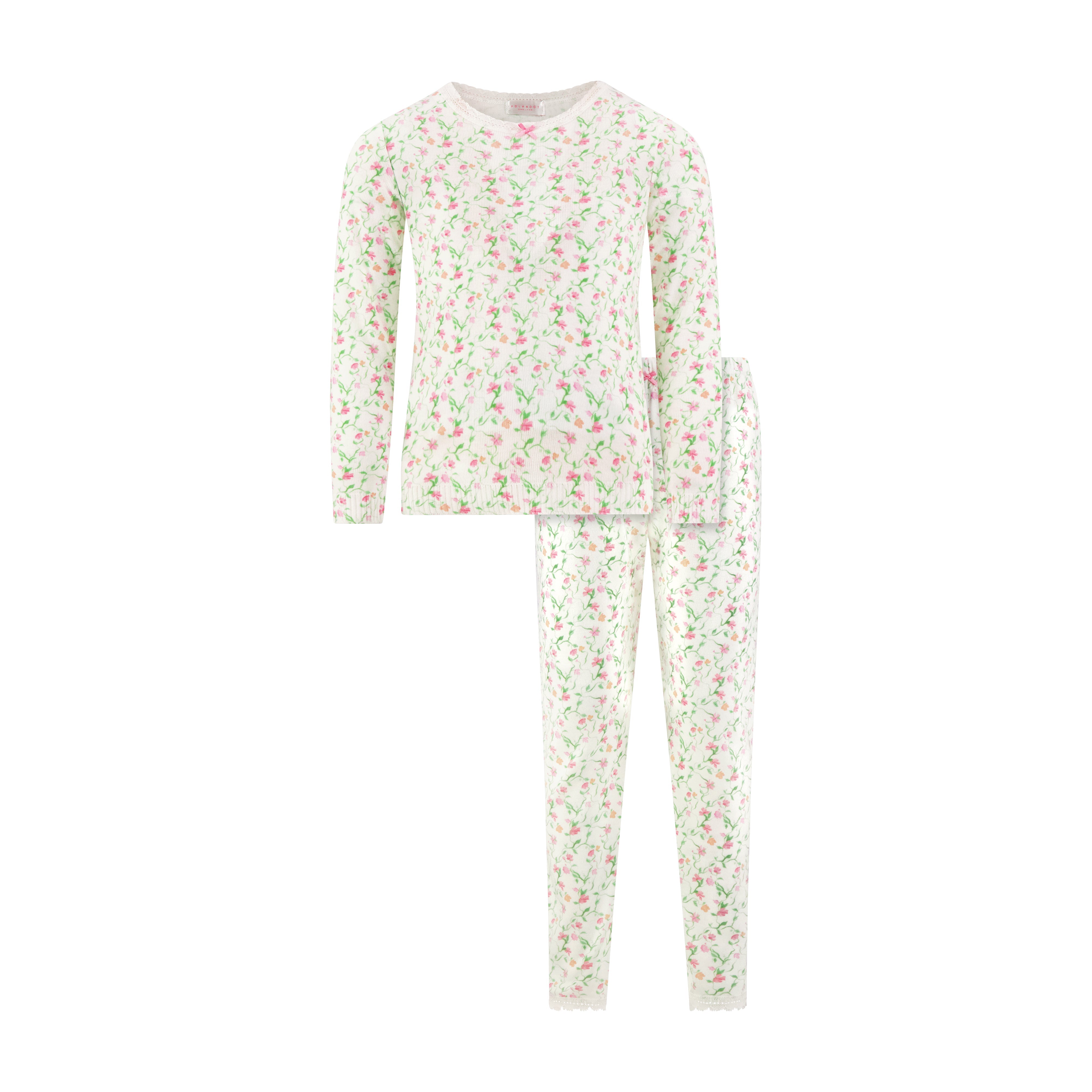 Girls Classic Set Crew LS & Pant - Sweet Pea Print