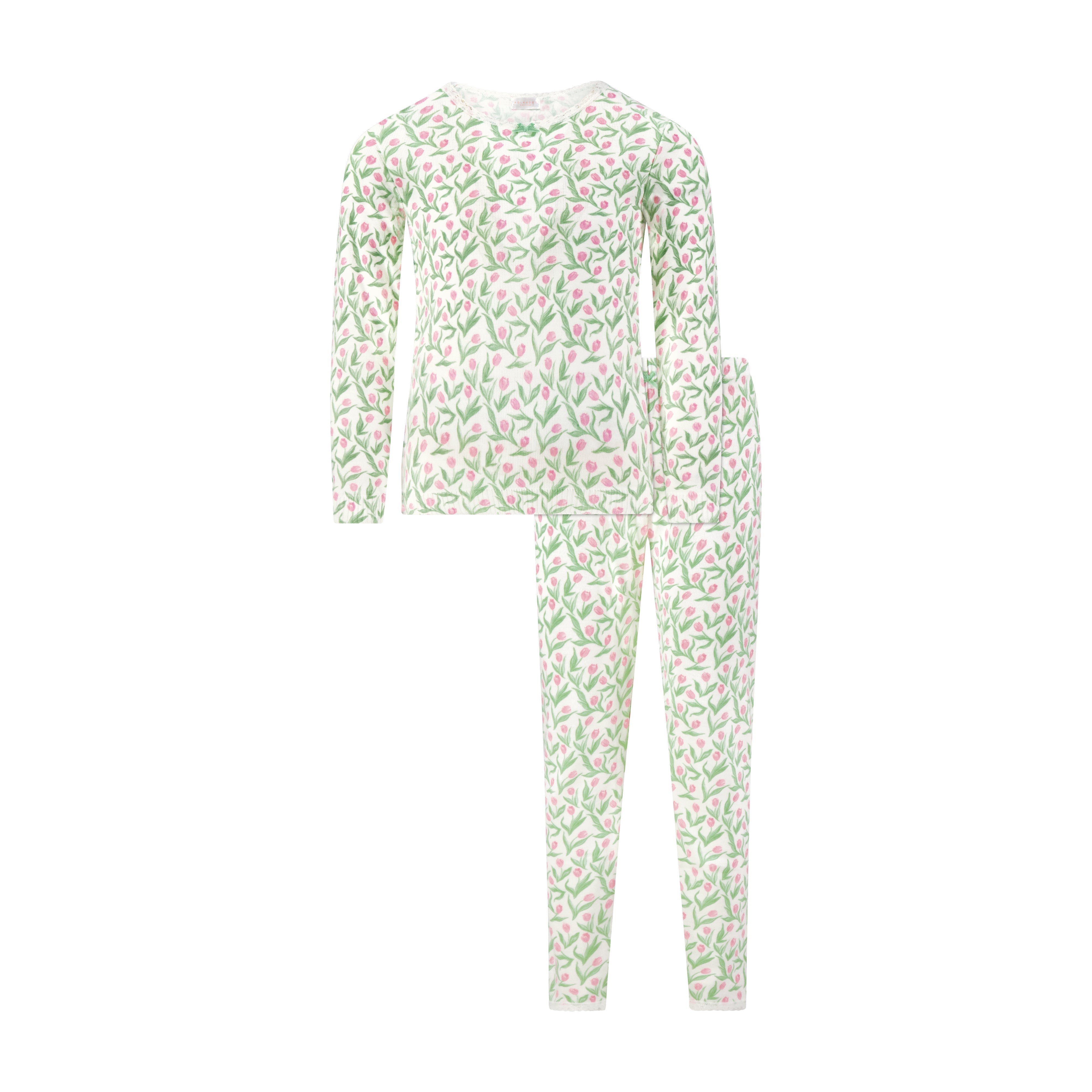 Girls Classic Set Crew LS & Pant - Tulip Print