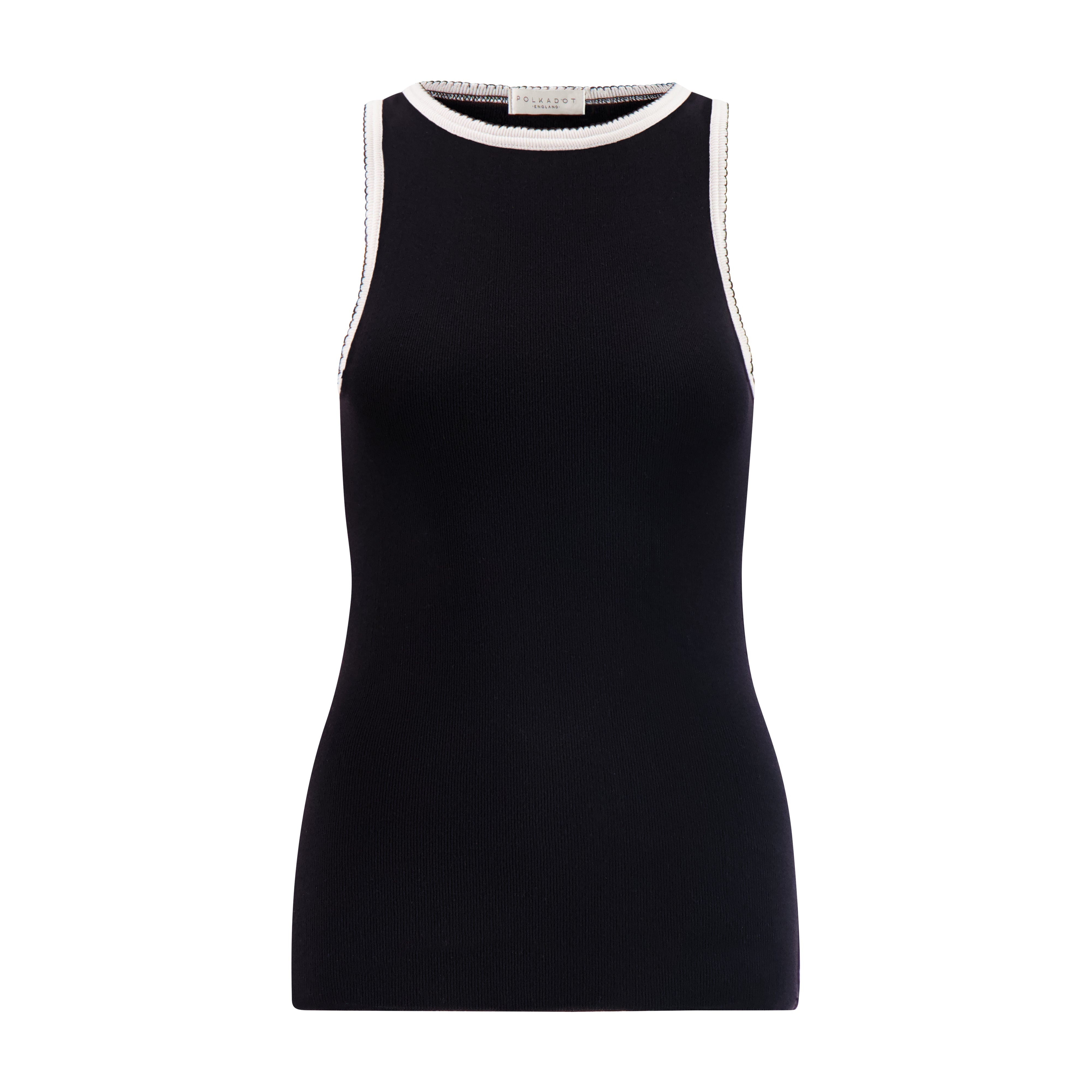 Harrison Tank - Black w Ivory trim