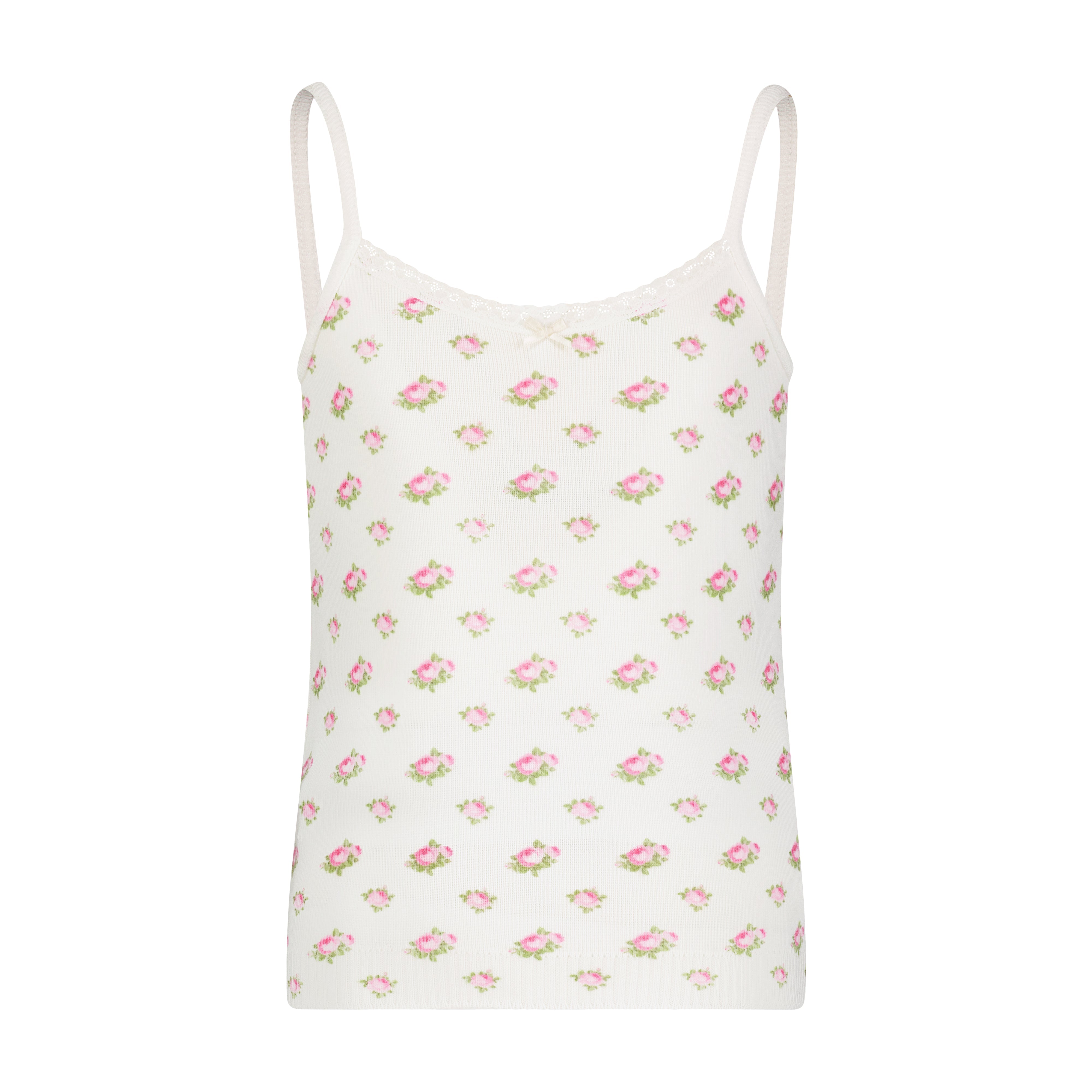 Girls Cami - Cream Vintage Ditsy Rose Print