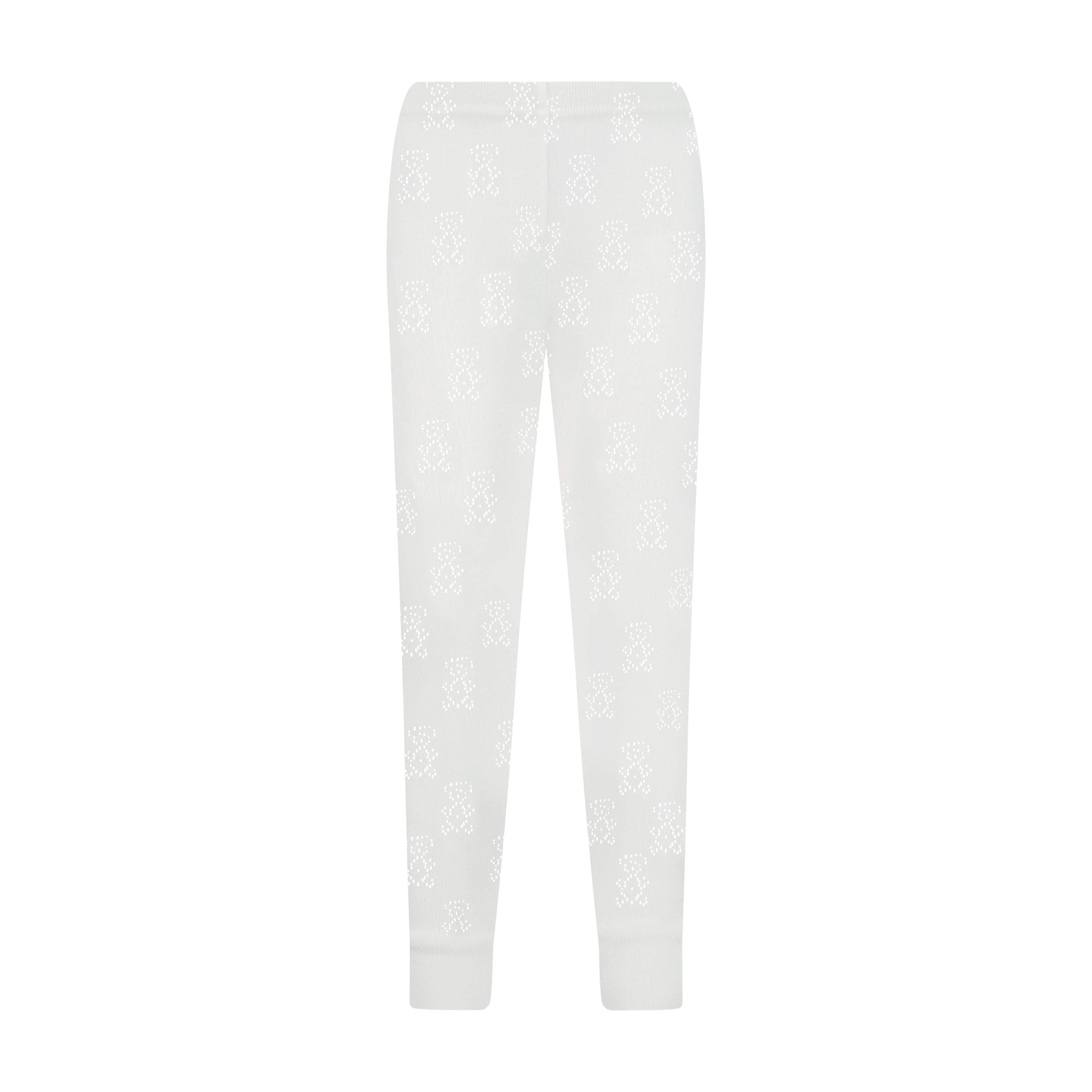 Baby Boy Pant - Pearl White Teddybear Pointelle