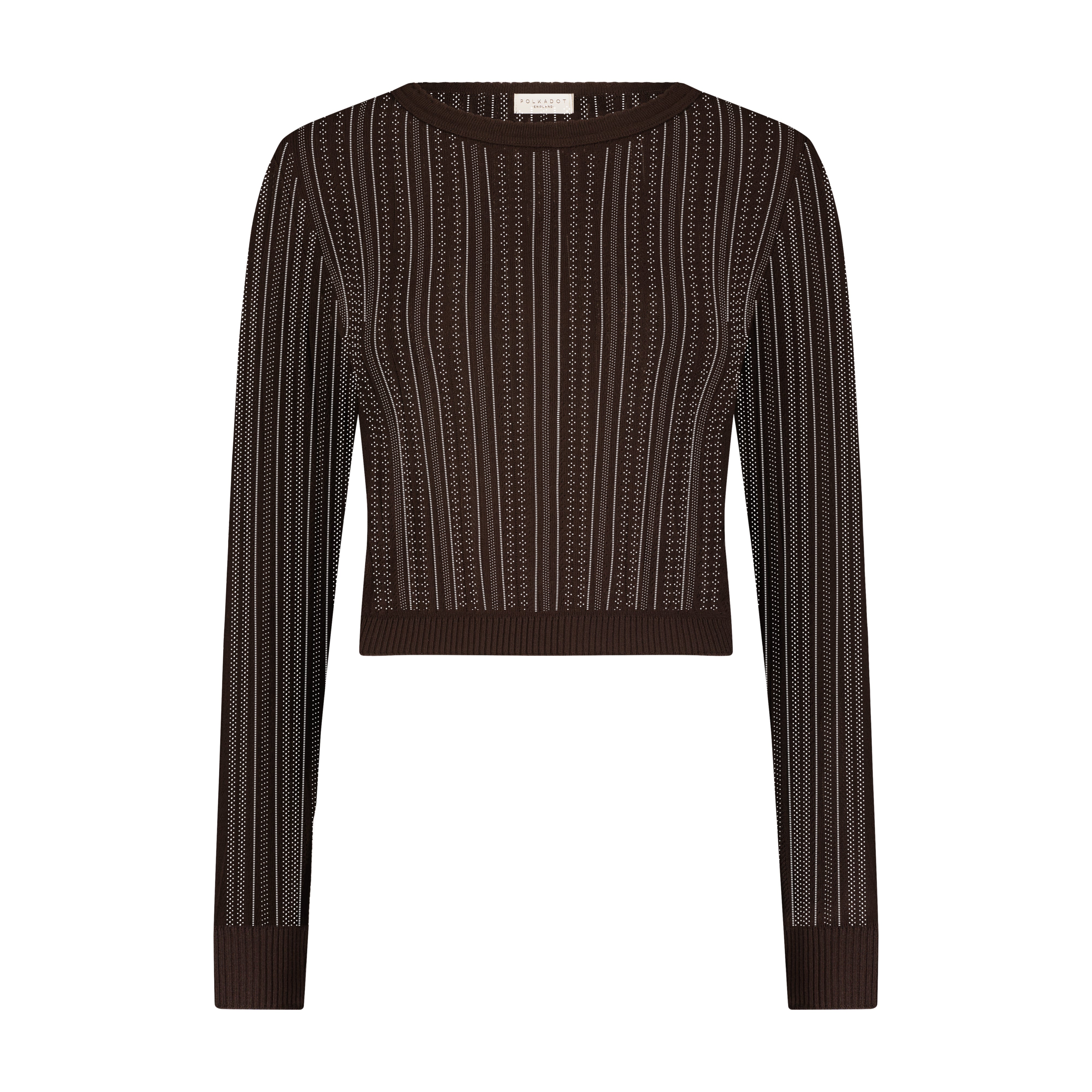 Nell Cropped Slouchy - Brown Windsor Pointelle