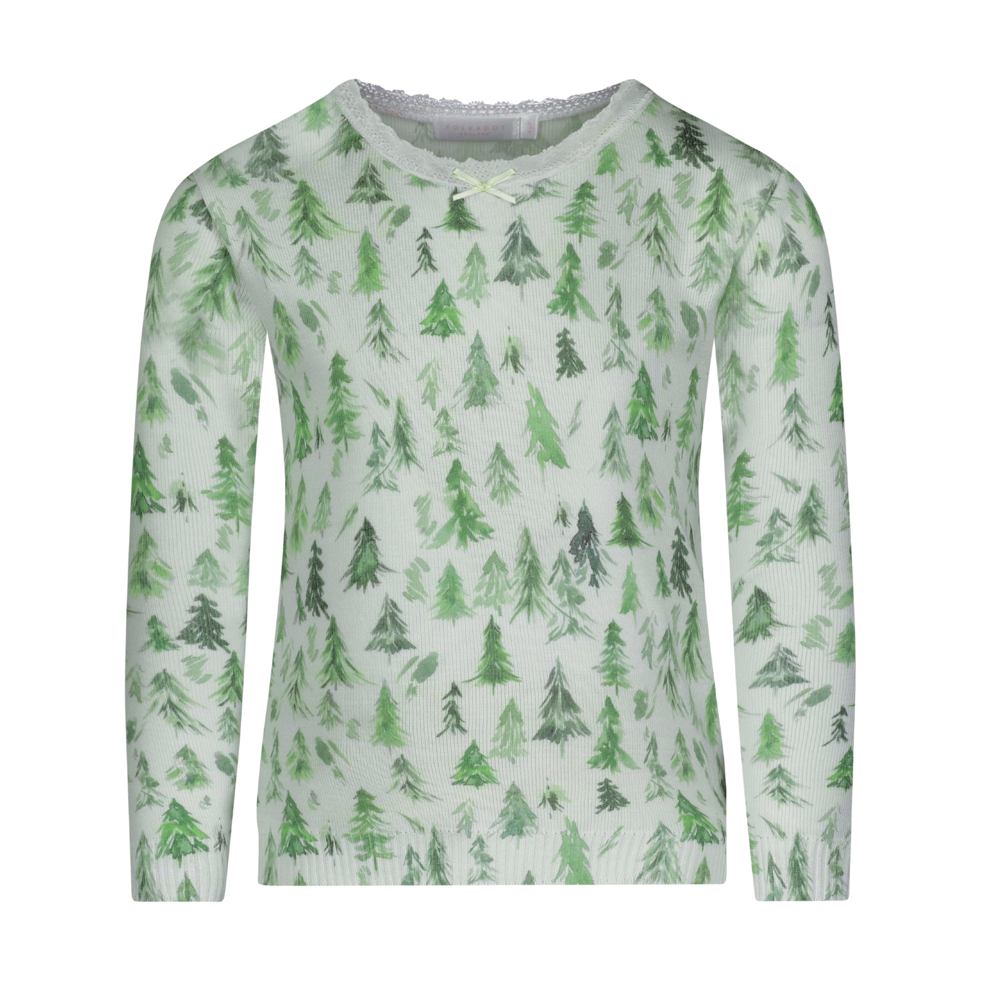 Girls & Baby Set Crew LS & Pant - Fir Tree Print