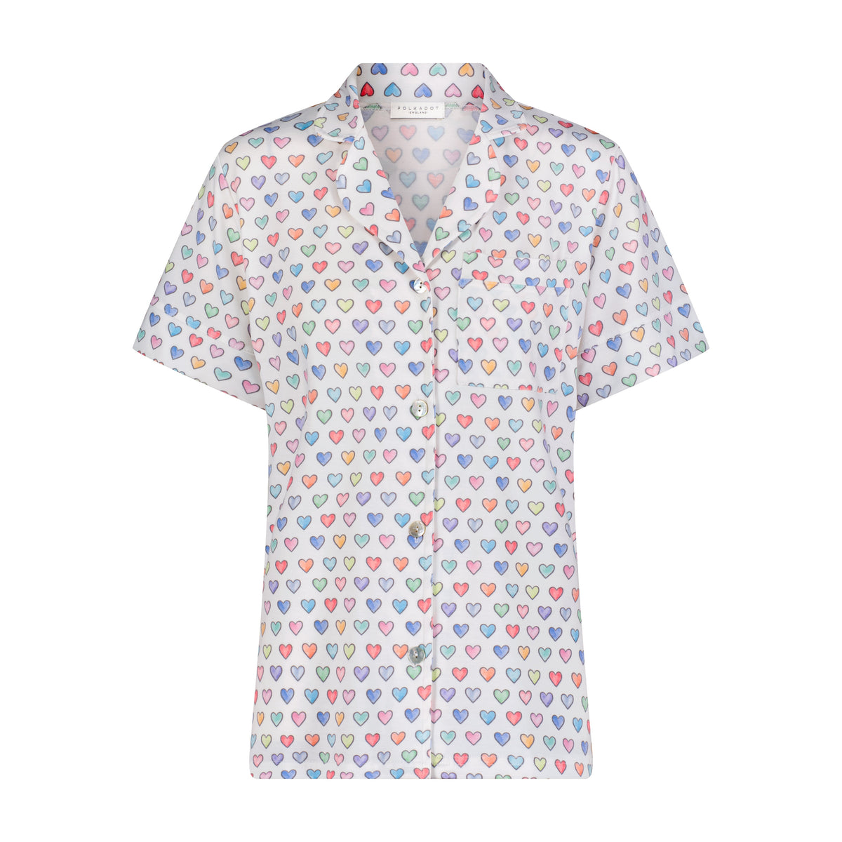 Harry Classic Short Sleeve & Short Pajama Set - Rainbow Hearts Print