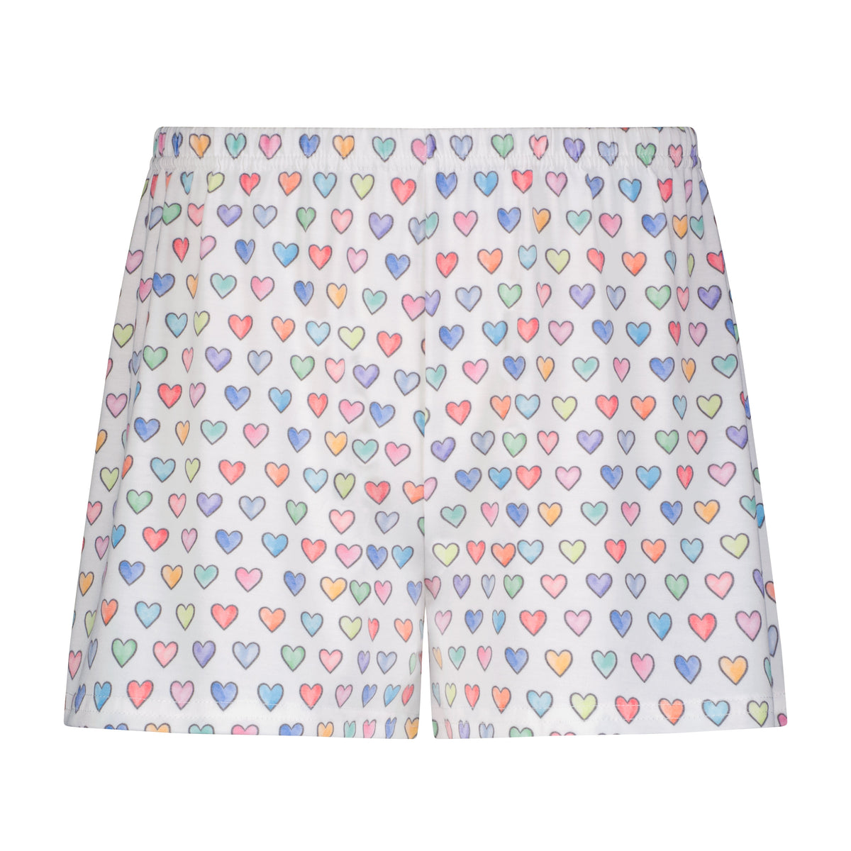 Harry Classic Short Sleeve & Short Pajama Set - Rainbow Hearts Print