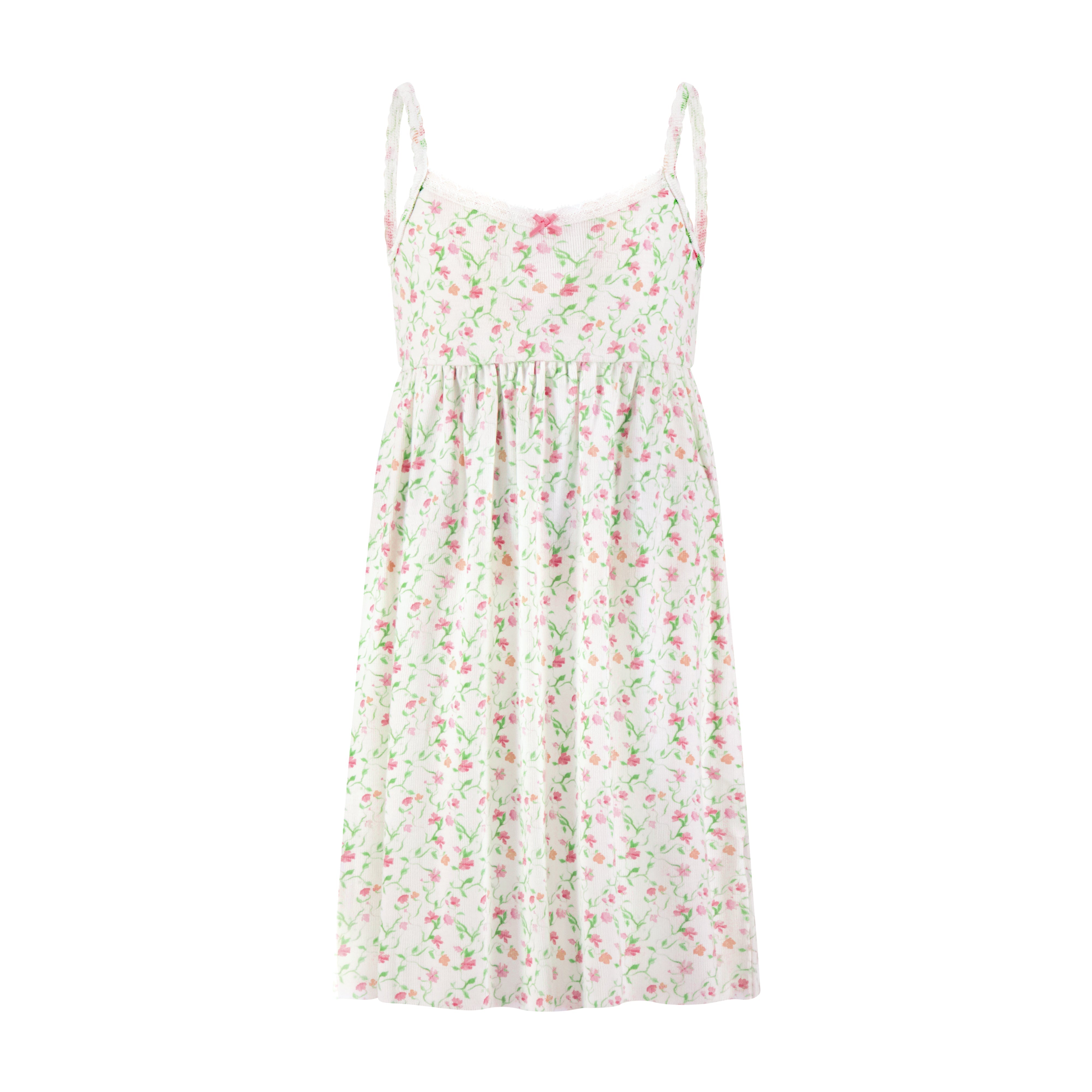Girls Lee Babydoll Gown - Sweet Pea Print