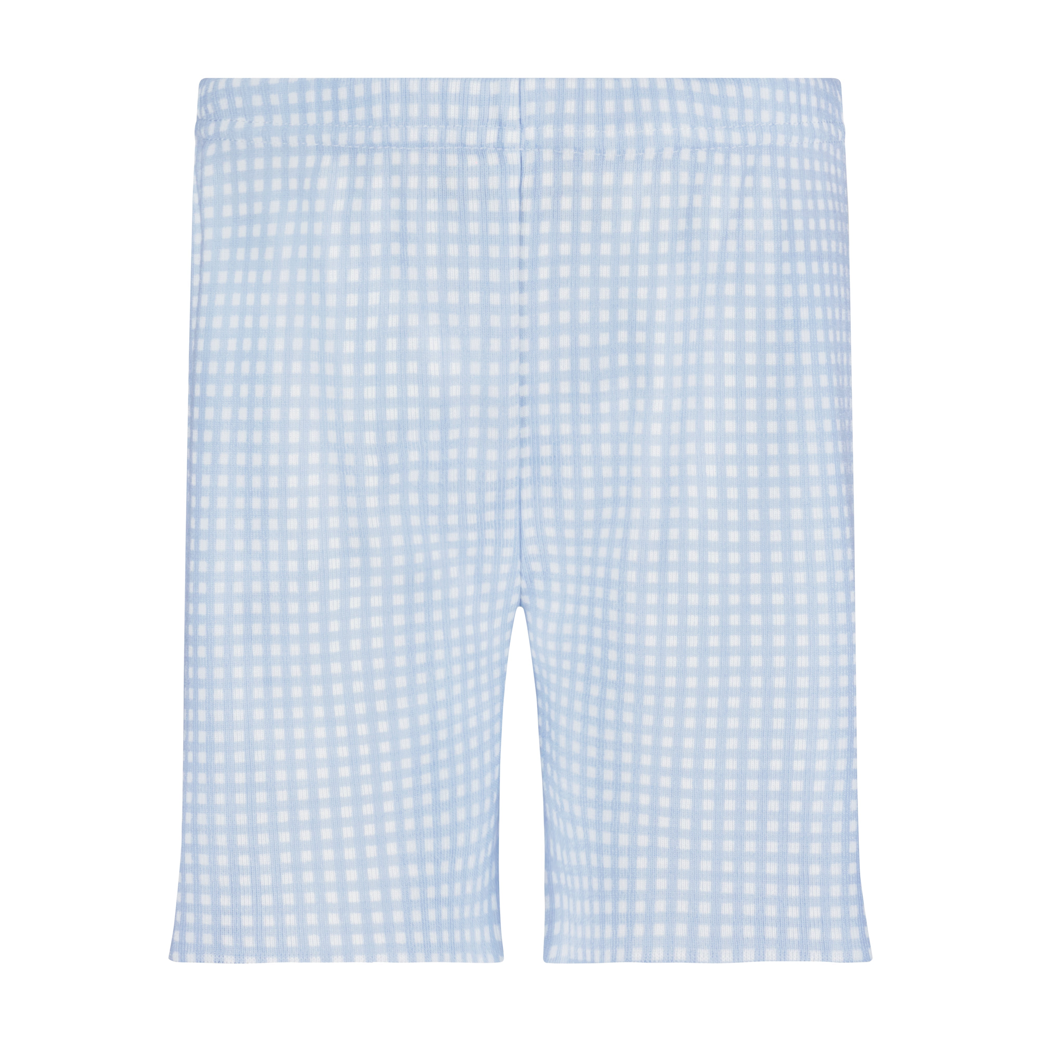 Boys Dean Set Crew Short Sleeve & Long Short - Blue Gingham Print