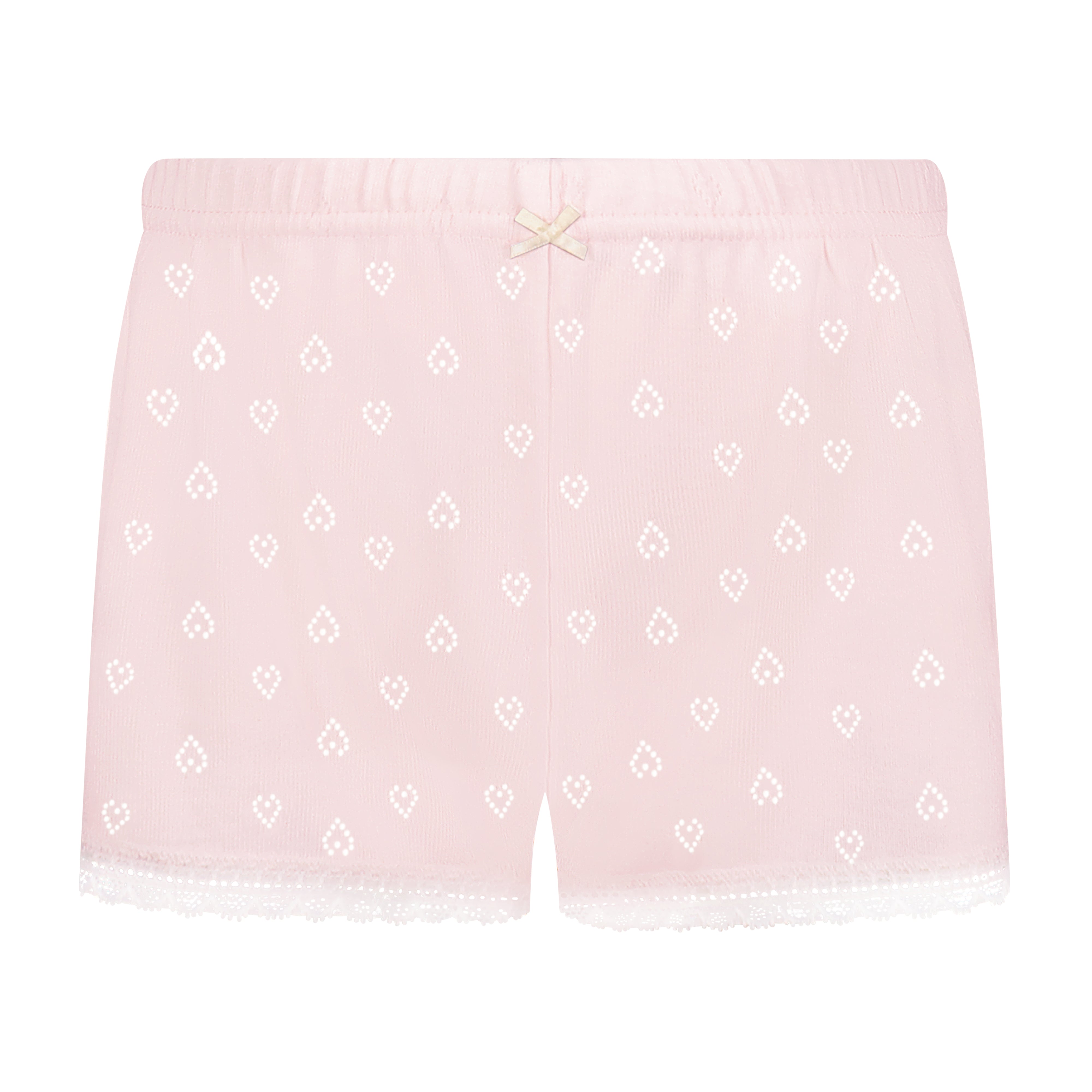 Girls Short - Ballet Pink Hearts Pointelle