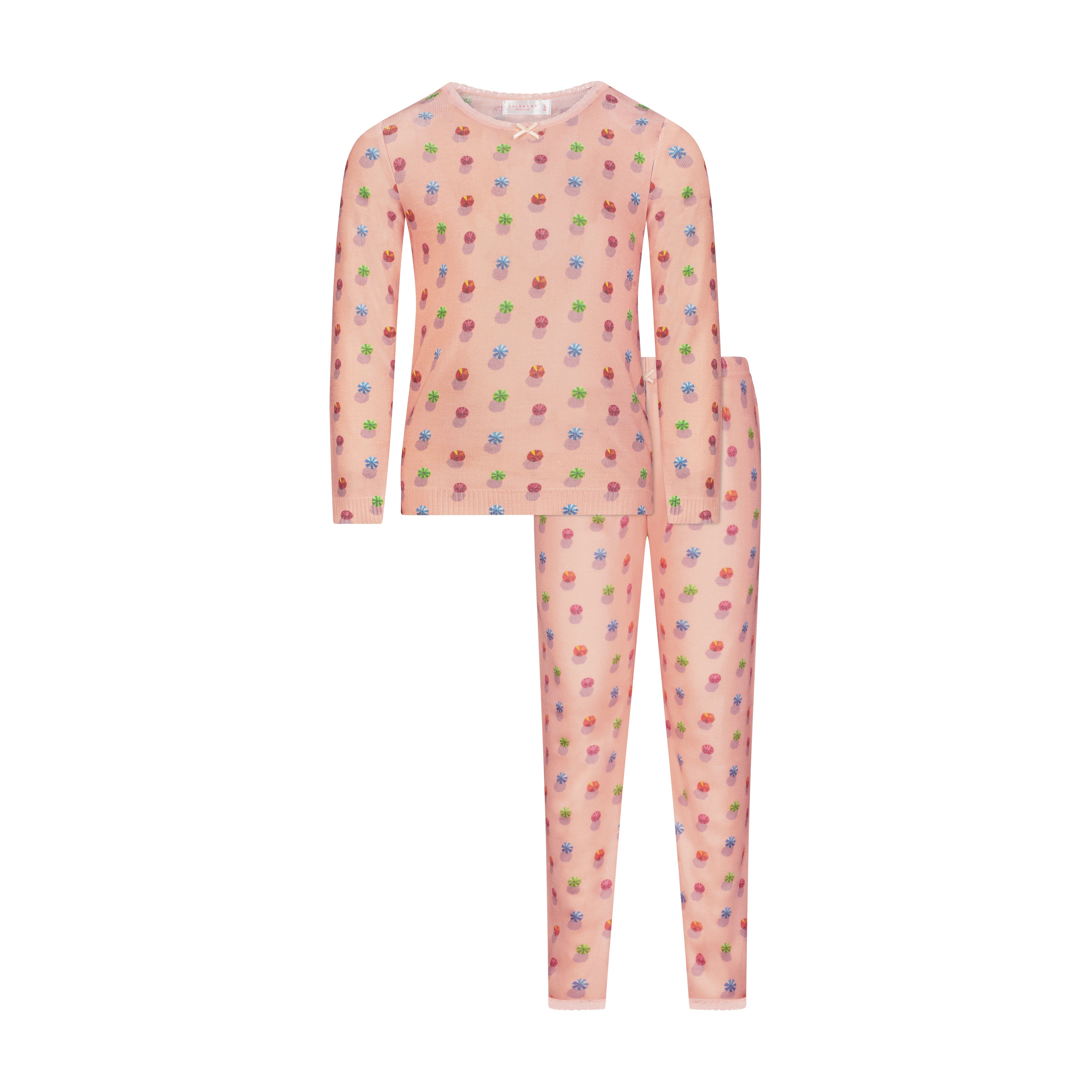 Girls Classic Set Crew LS & Pant - Beach Umbrella Print