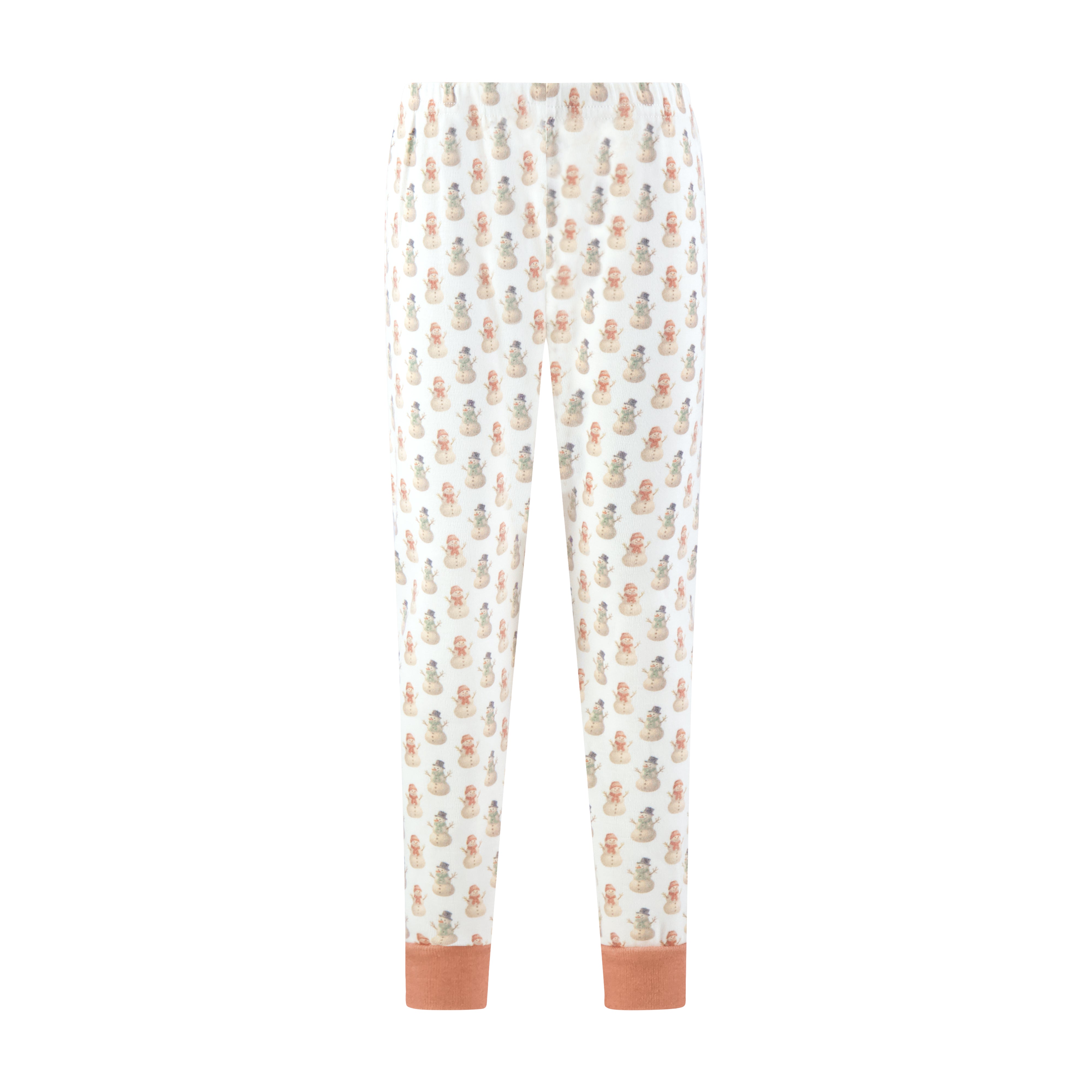 Girls & Baby Set Crew LS & Jogger - Vintage Snowman