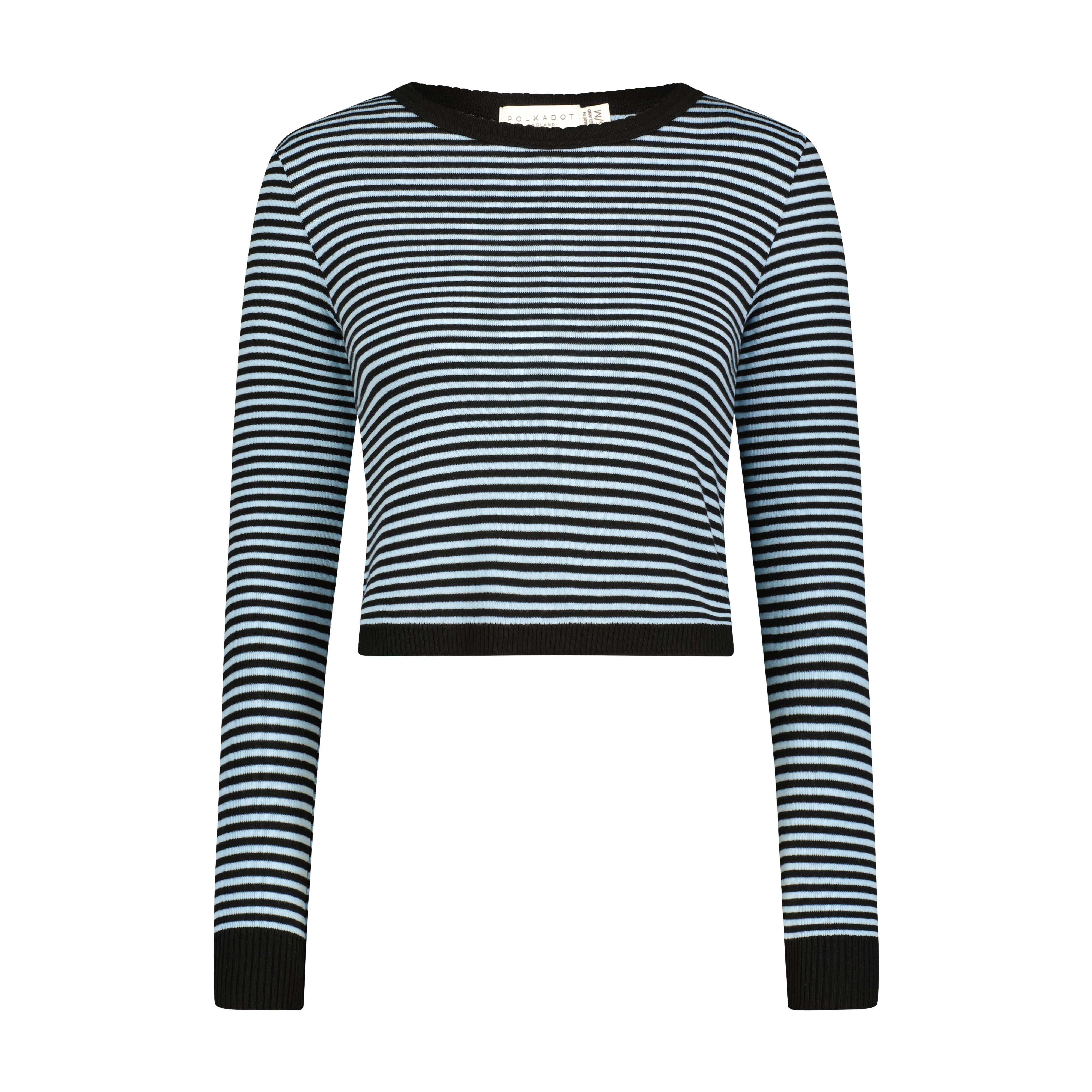 Nell Cropped Slouchy - Sailor Stripe in Black/Ocean Blue
