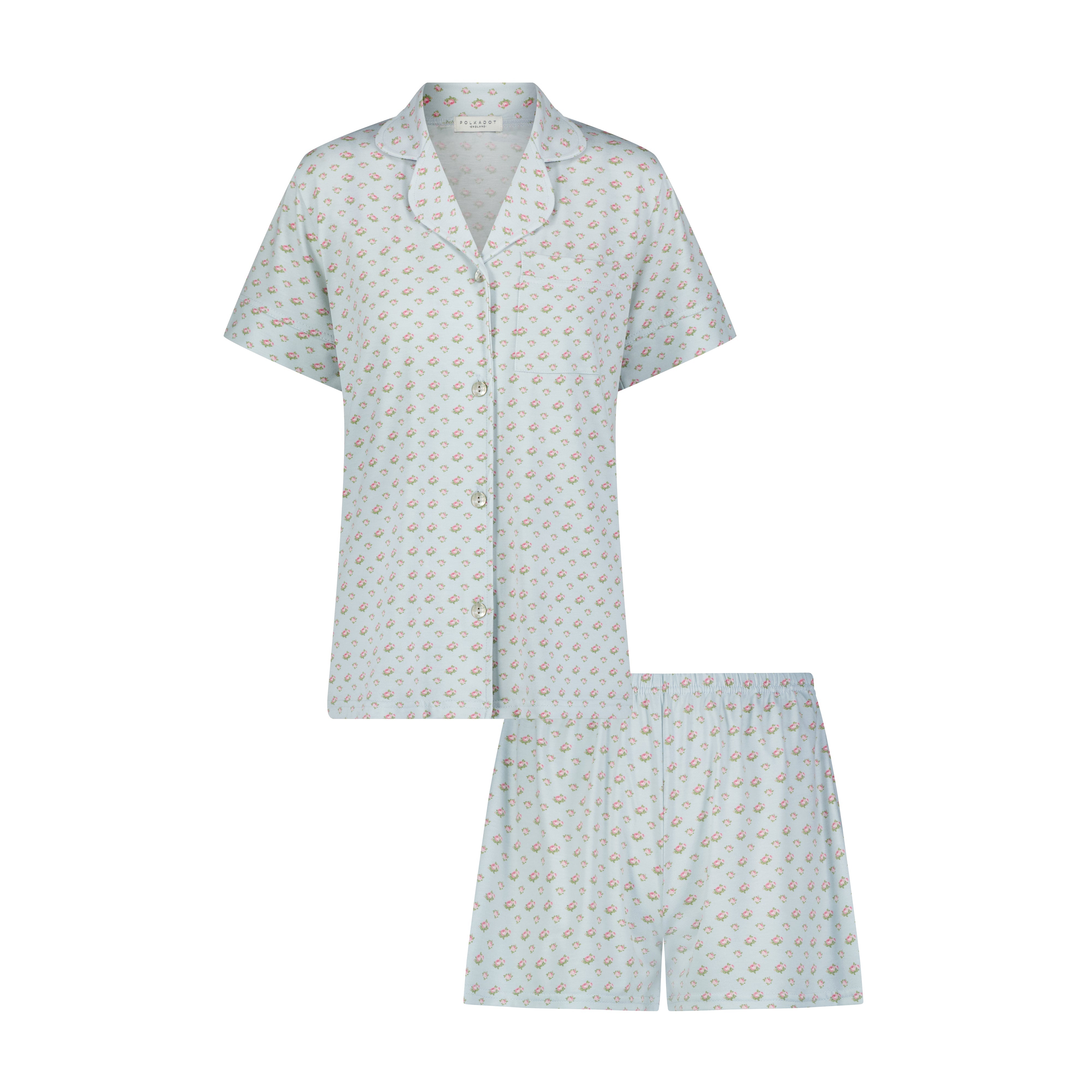 Harry Pajama Set - Blue Ciel Ditsy Rose