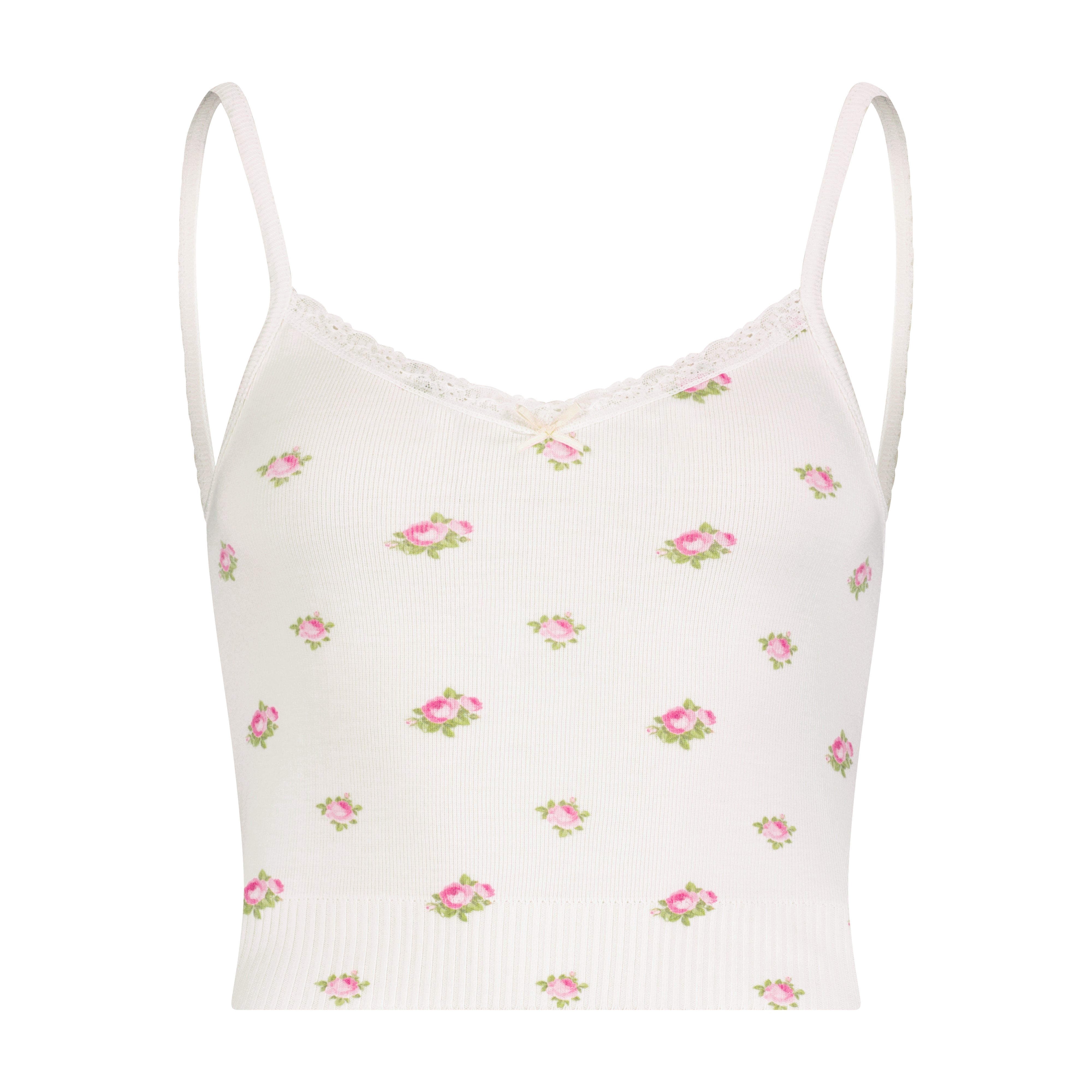 Liz Cropped Cami - Cream Vintage Rose