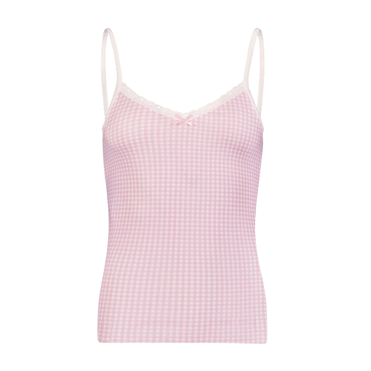 Patti Classic Fitted Cami - Pink Small Gingham Print
