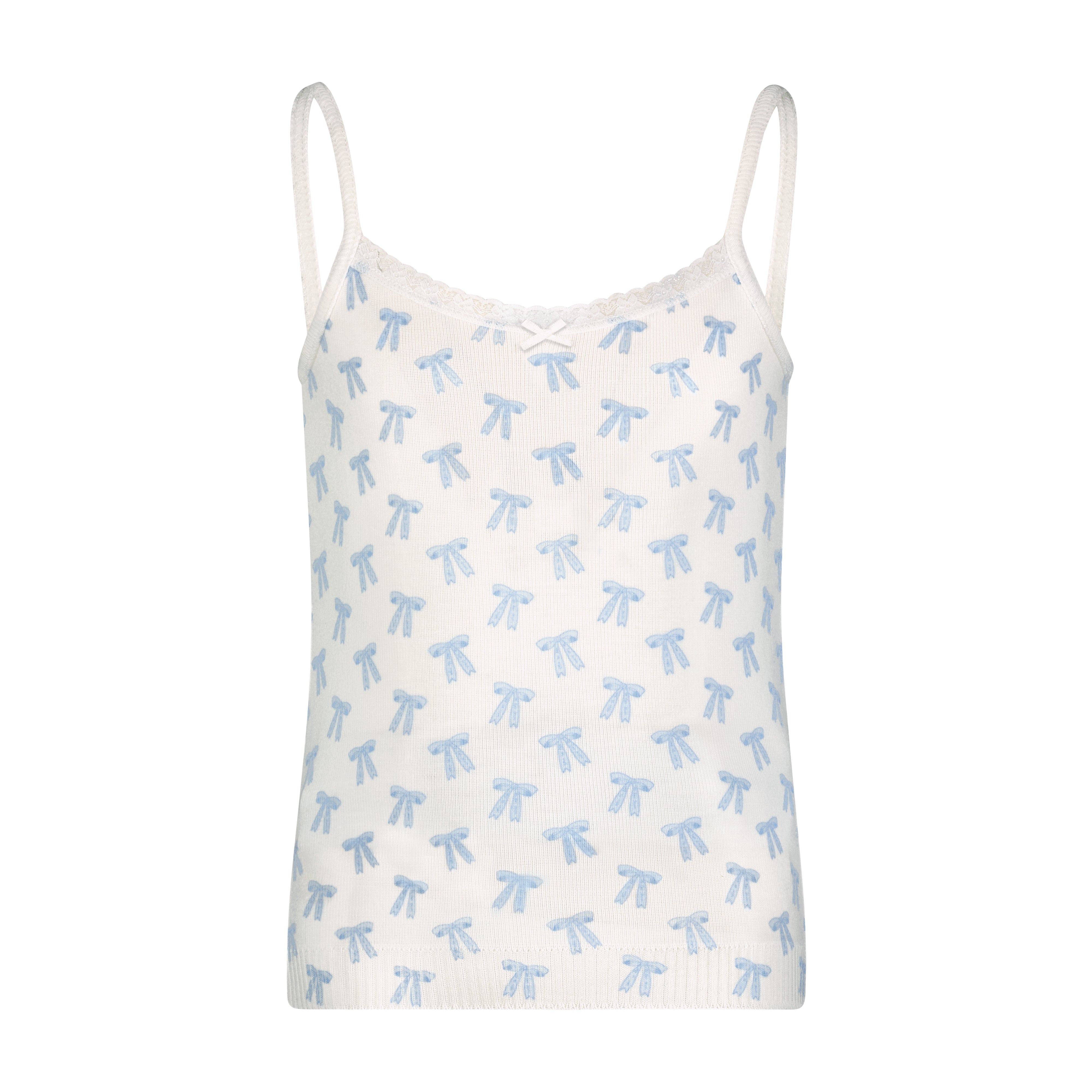 Girls Cami - Blue Forever Love Bow Print