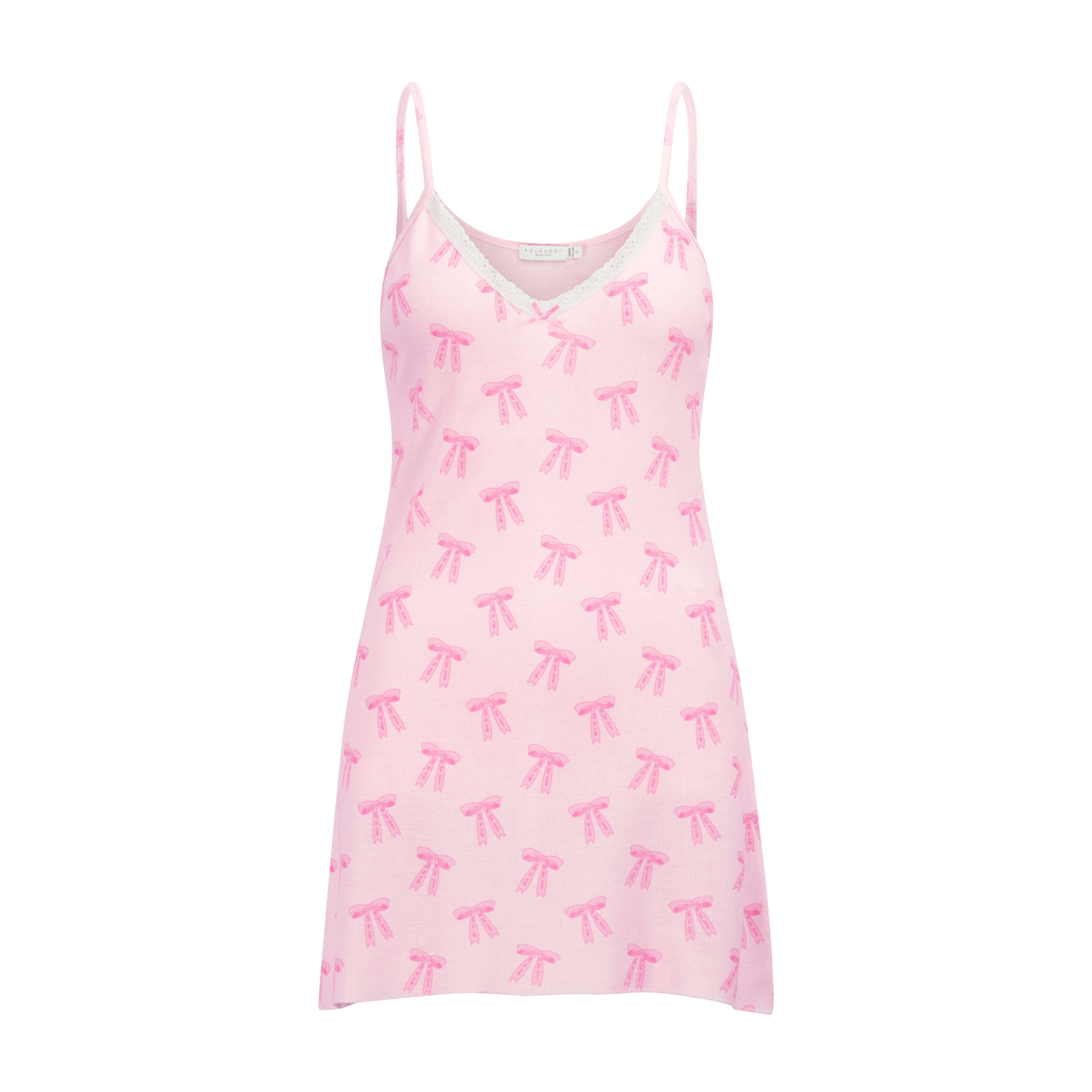 A Line Short Gown - Pink Forever Love Bow Print