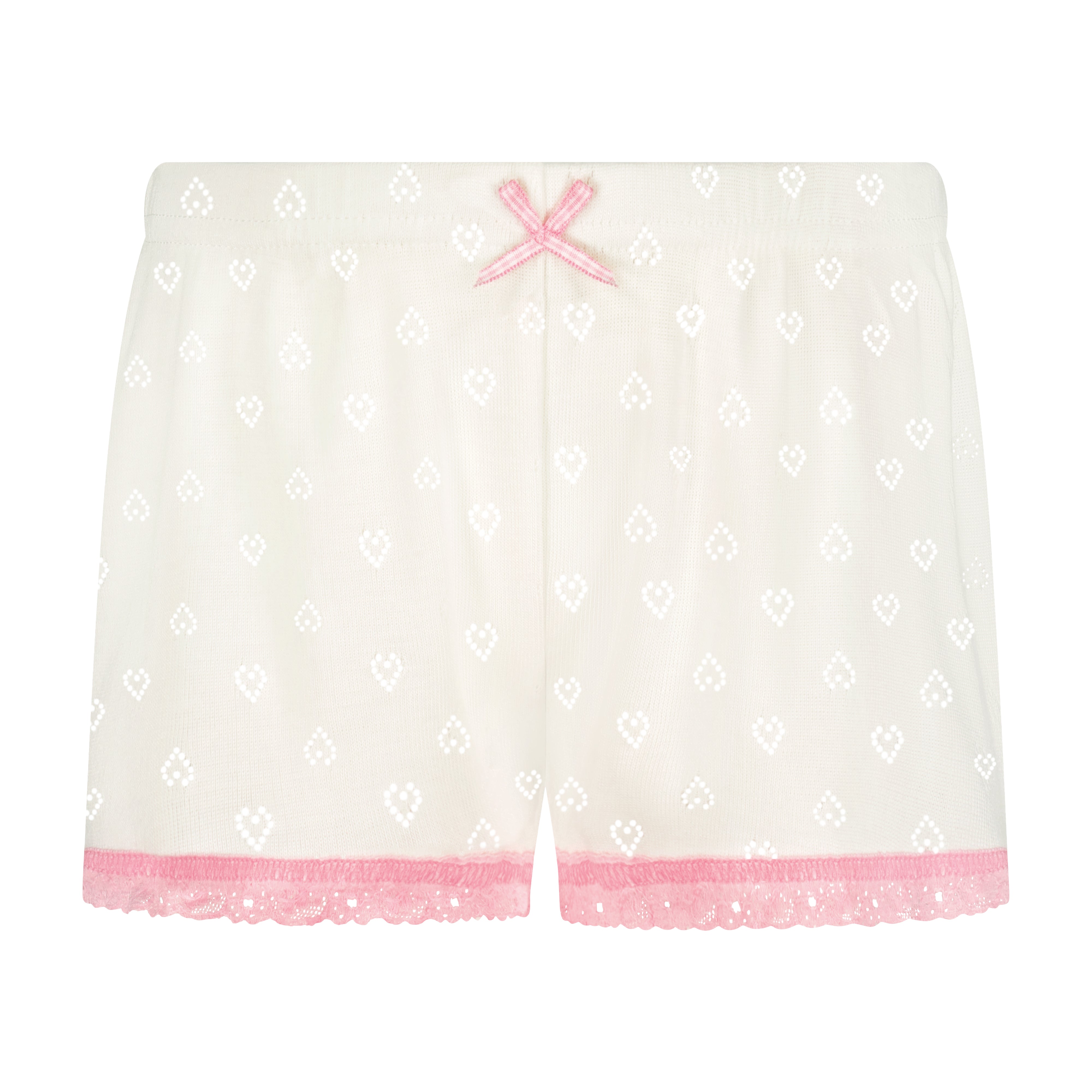 Girls Short - Ivory Hearts Pointelle