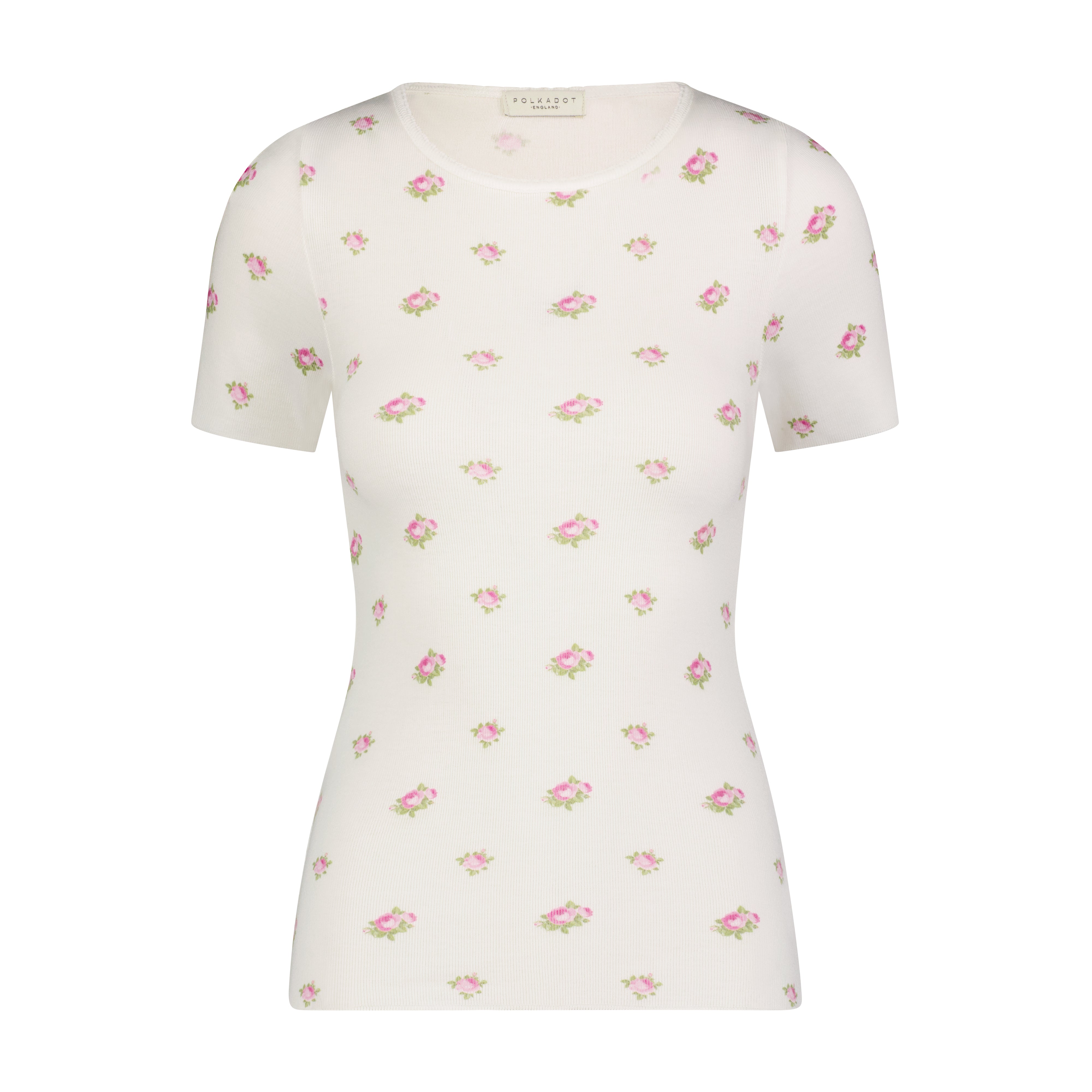 Julia Tee - Cream Vintage Rose Print