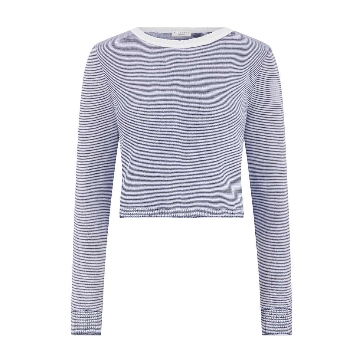 Nell Cropped Slouchy - Navy Skinny Stripe