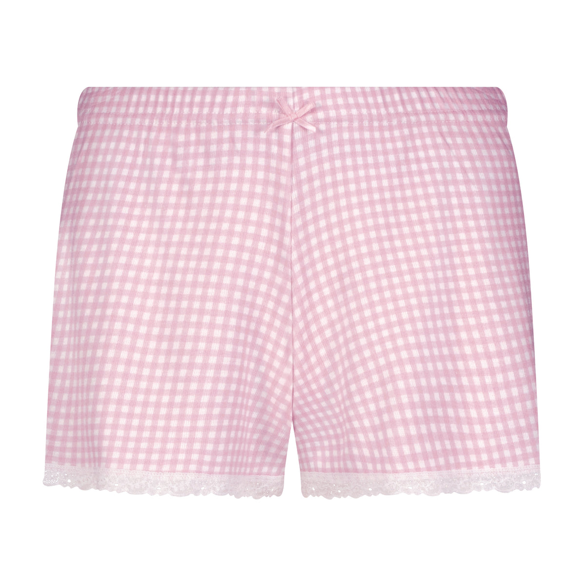 Sally Classic Mid-Rise Short - Pink Small Gingham Print