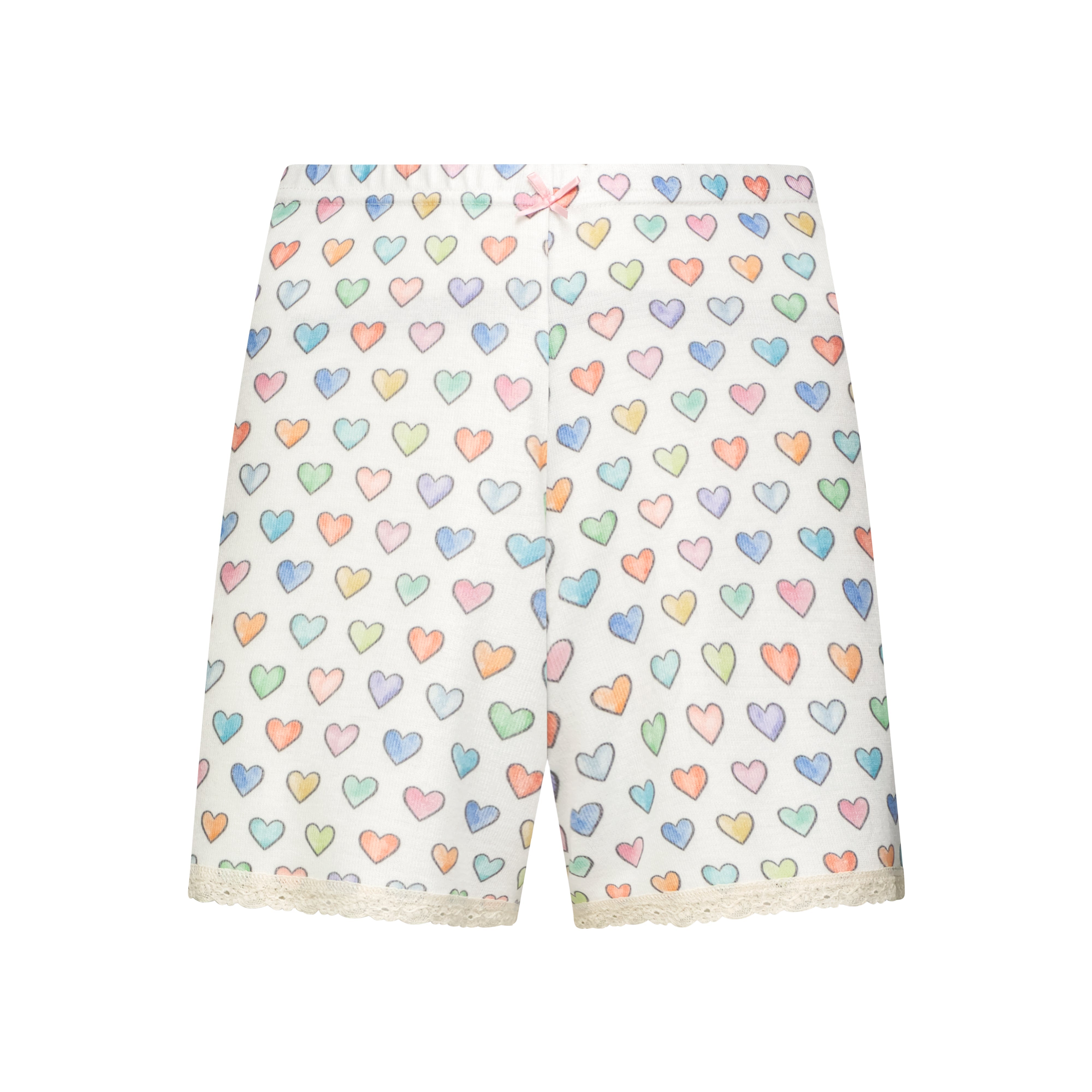 SET Patti Cami & Long Short - Rainbow Hearts Print