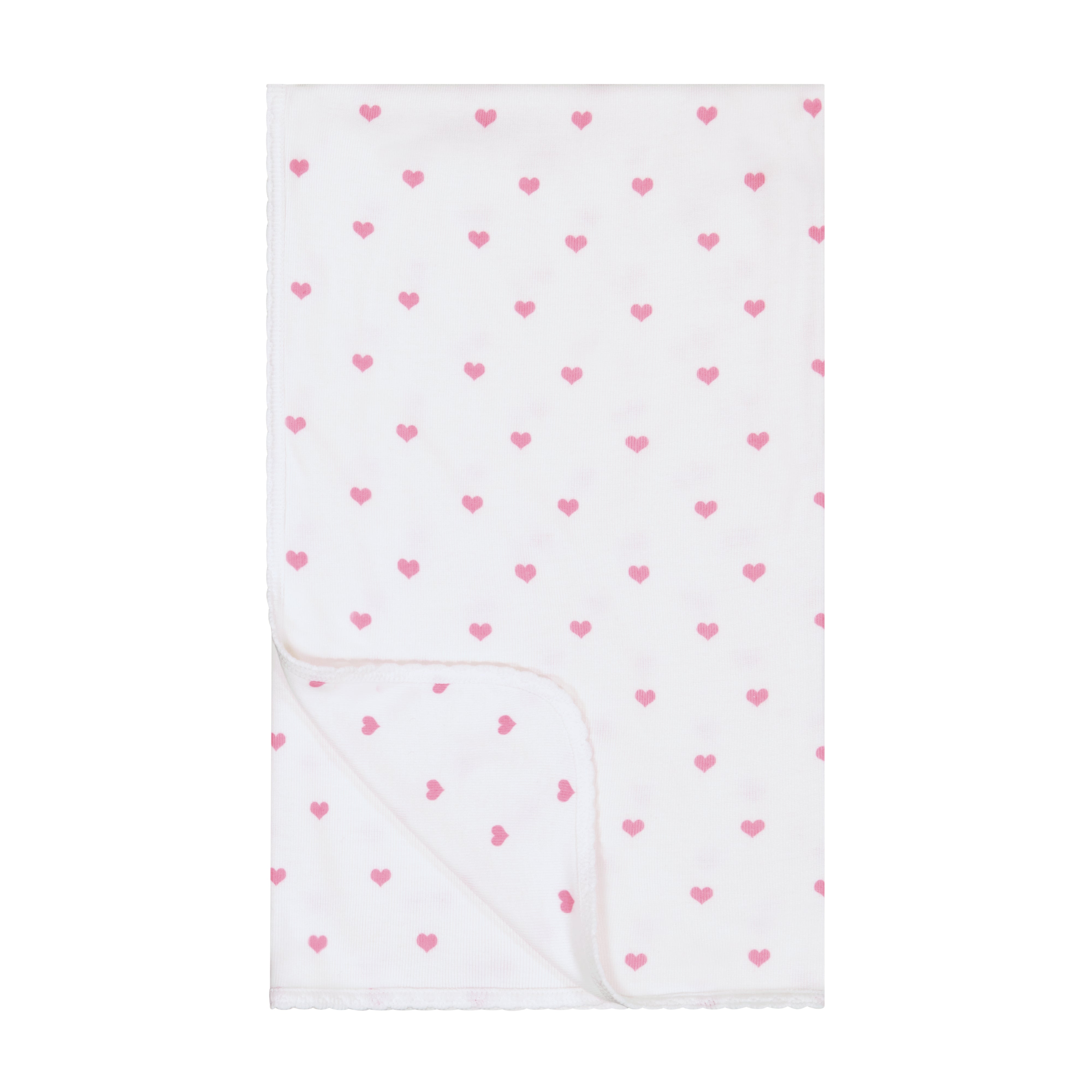 Girls Baby Blanket - Pink Hearts Print