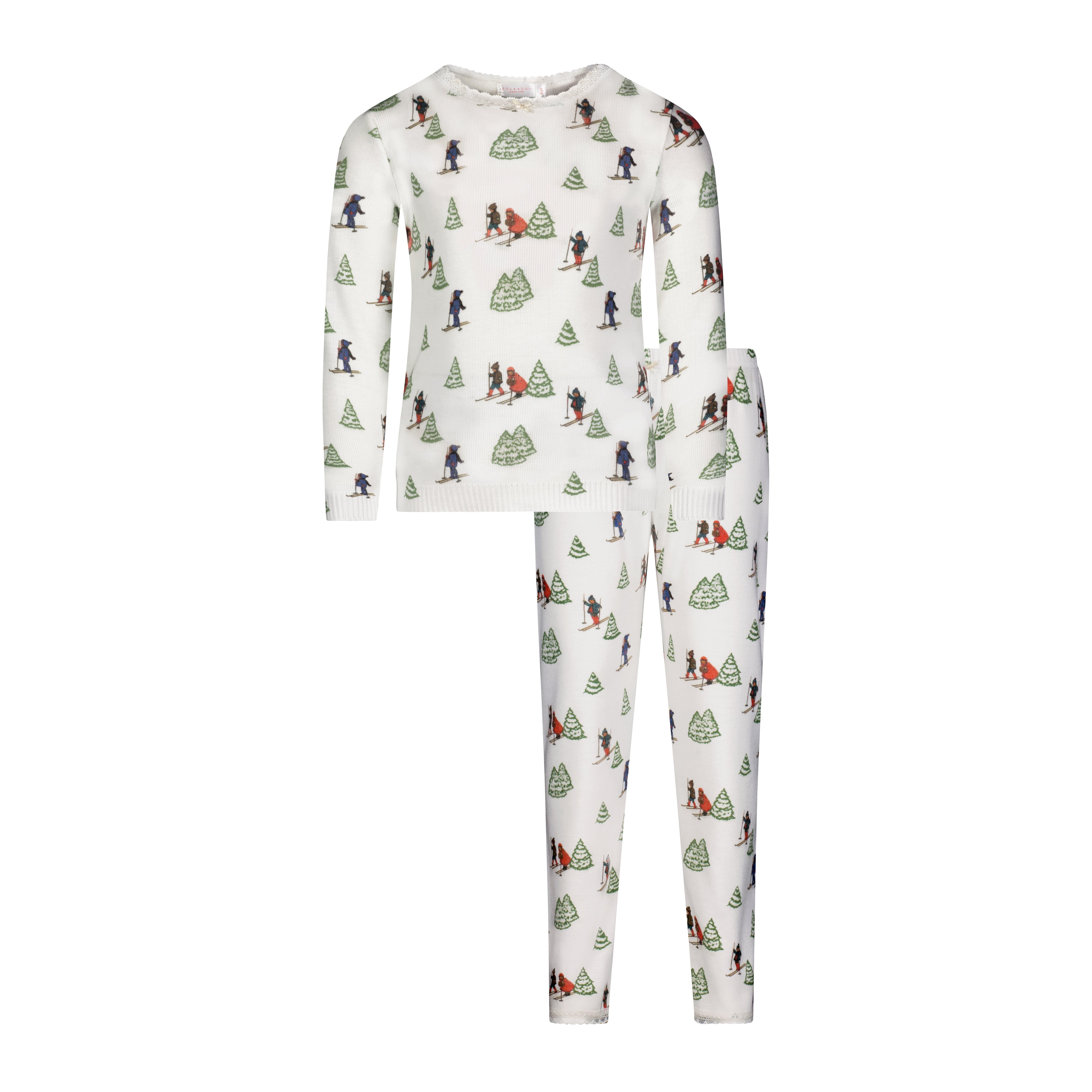 Girls & Baby Set Crew LS & Pant - Vintage Ski Print