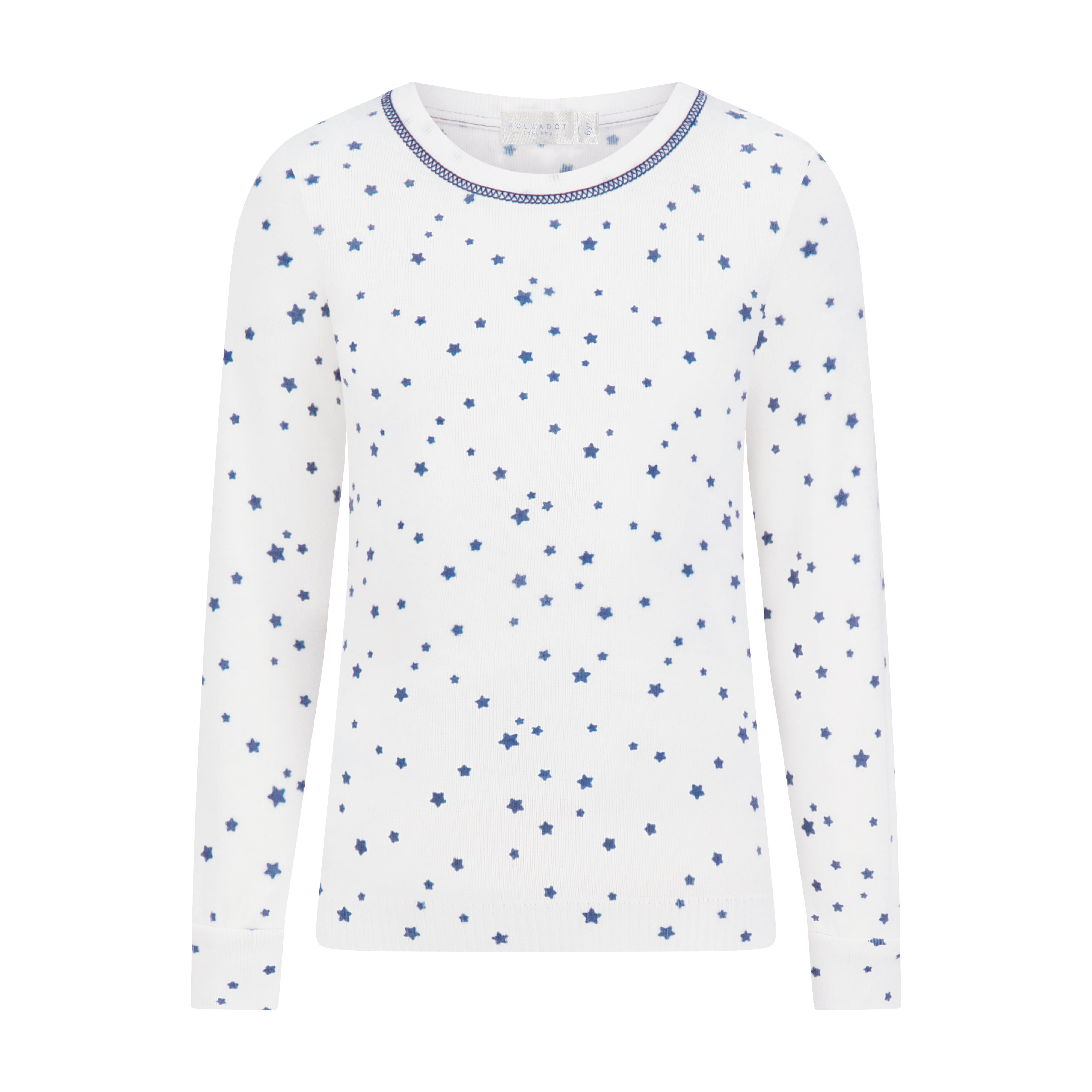 Kids & Baby Classic Set Crew LS & Pant - Navy Stars Print on Ivory
