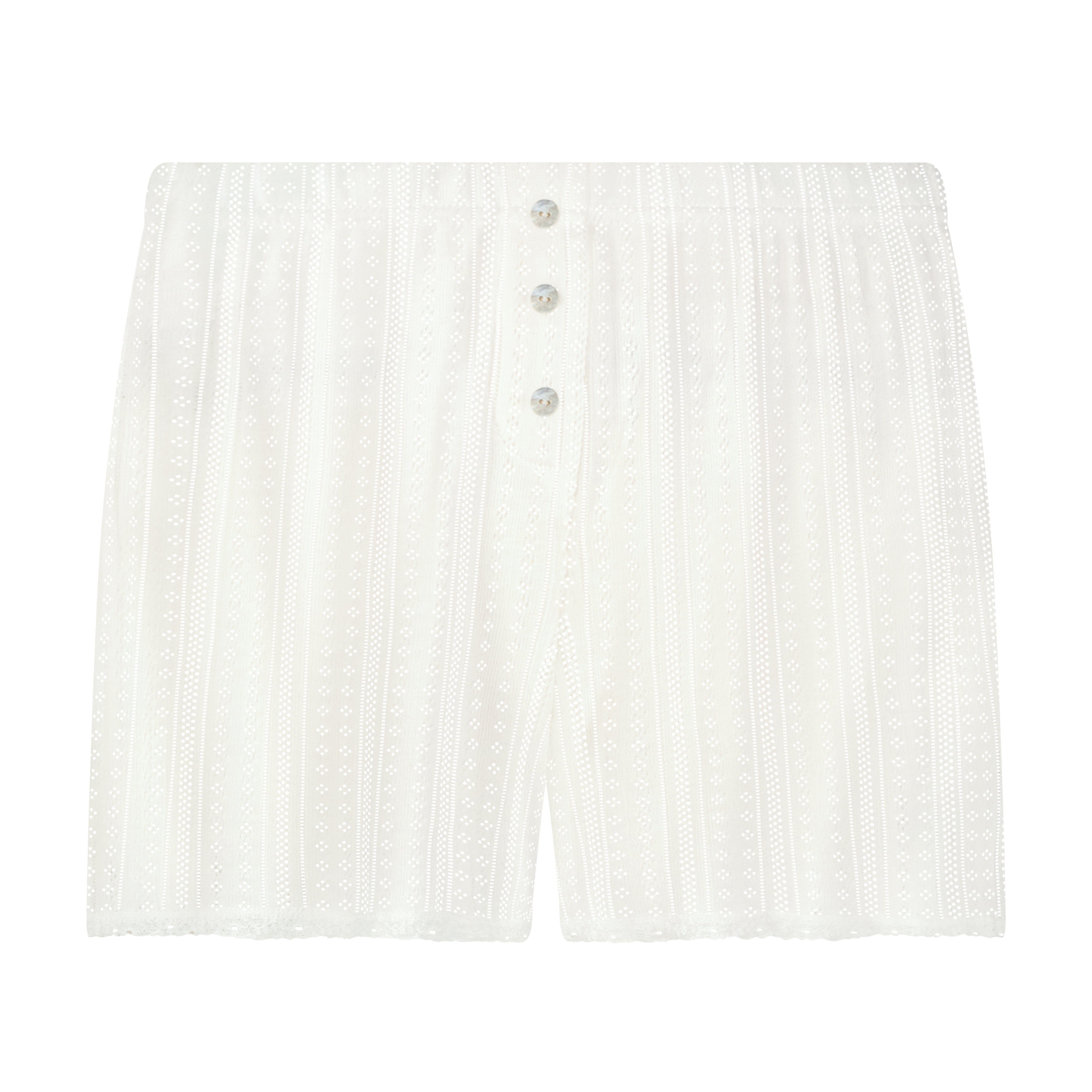 Becksy Boxer Short - Ivory Windsor Pointelle w Lace