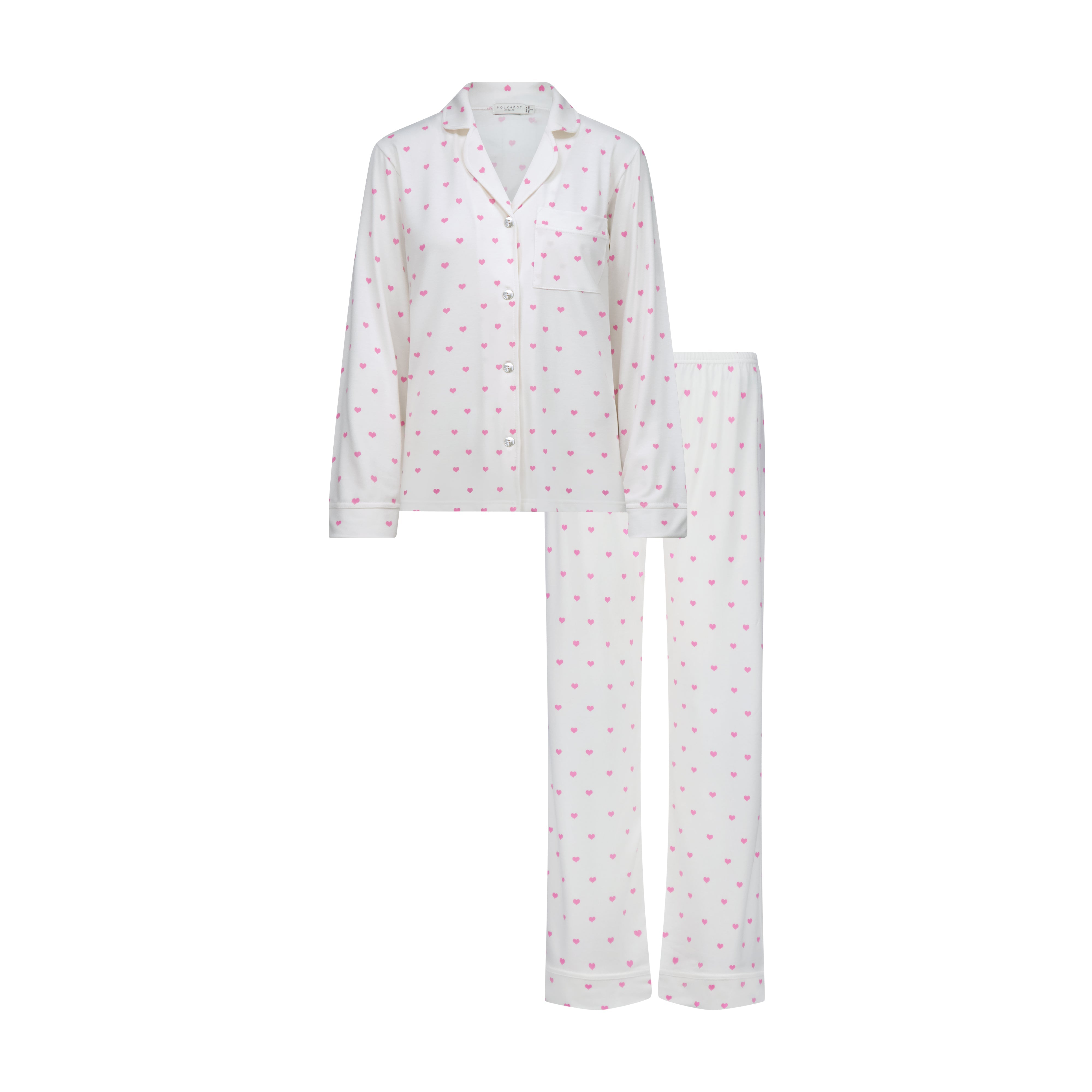 Charley Pajama Set - Pink Hearts Print