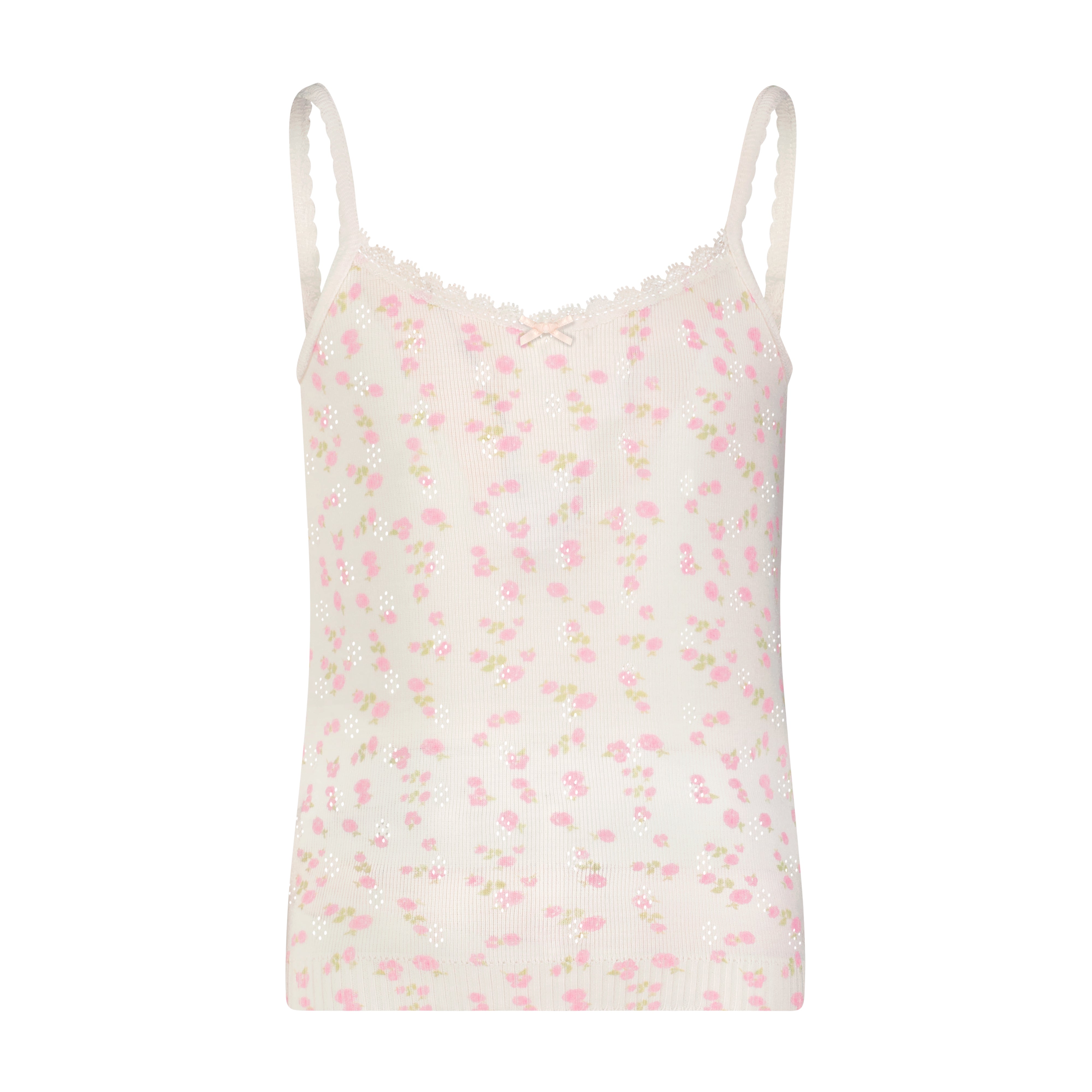 Girls Cami - Pink Garden Pointelle