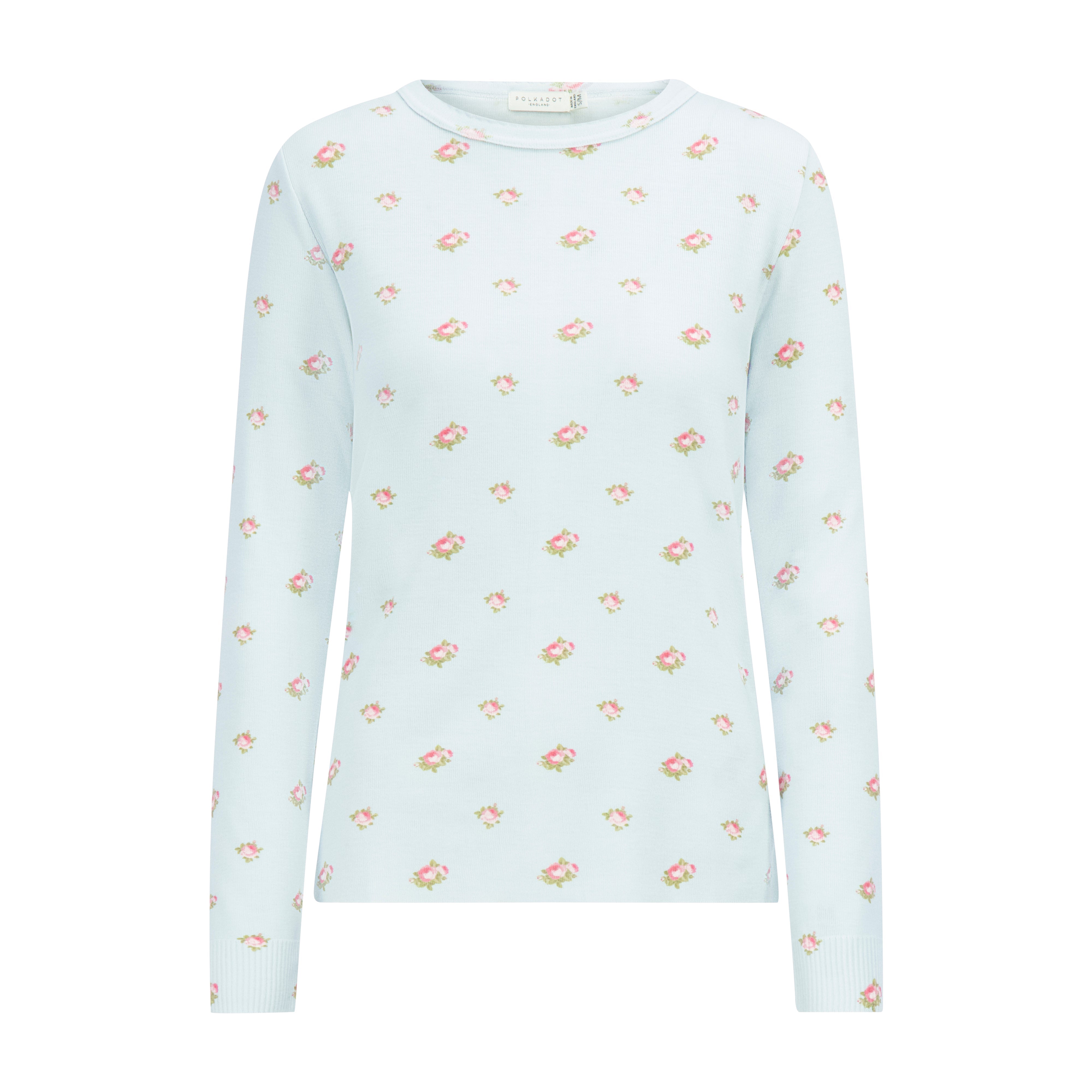 Rachel Slouchy - Blue Ciel Rose Print in L/XL Only