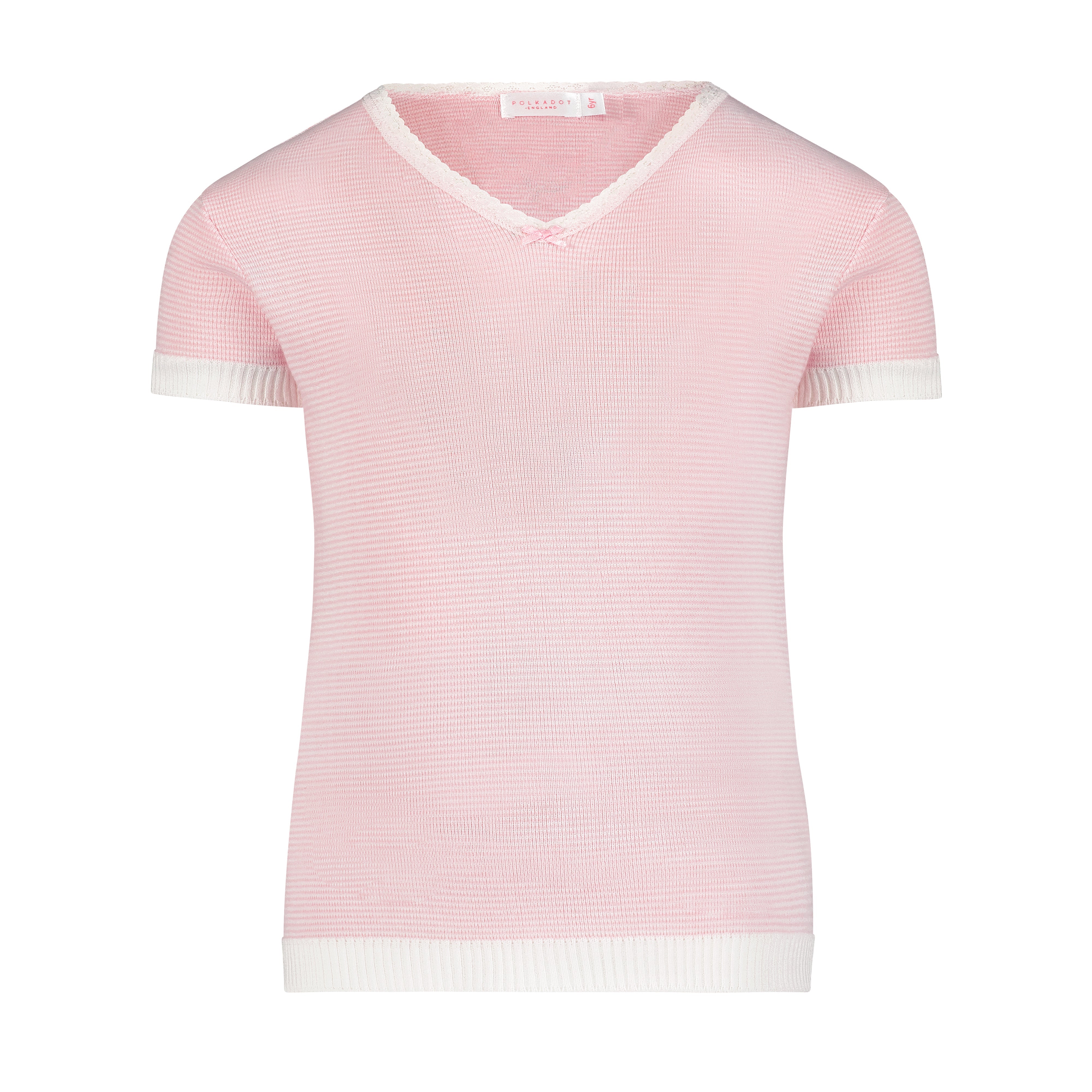 Girls & Baby V Short Sleeve - Pink Hampton Stripe