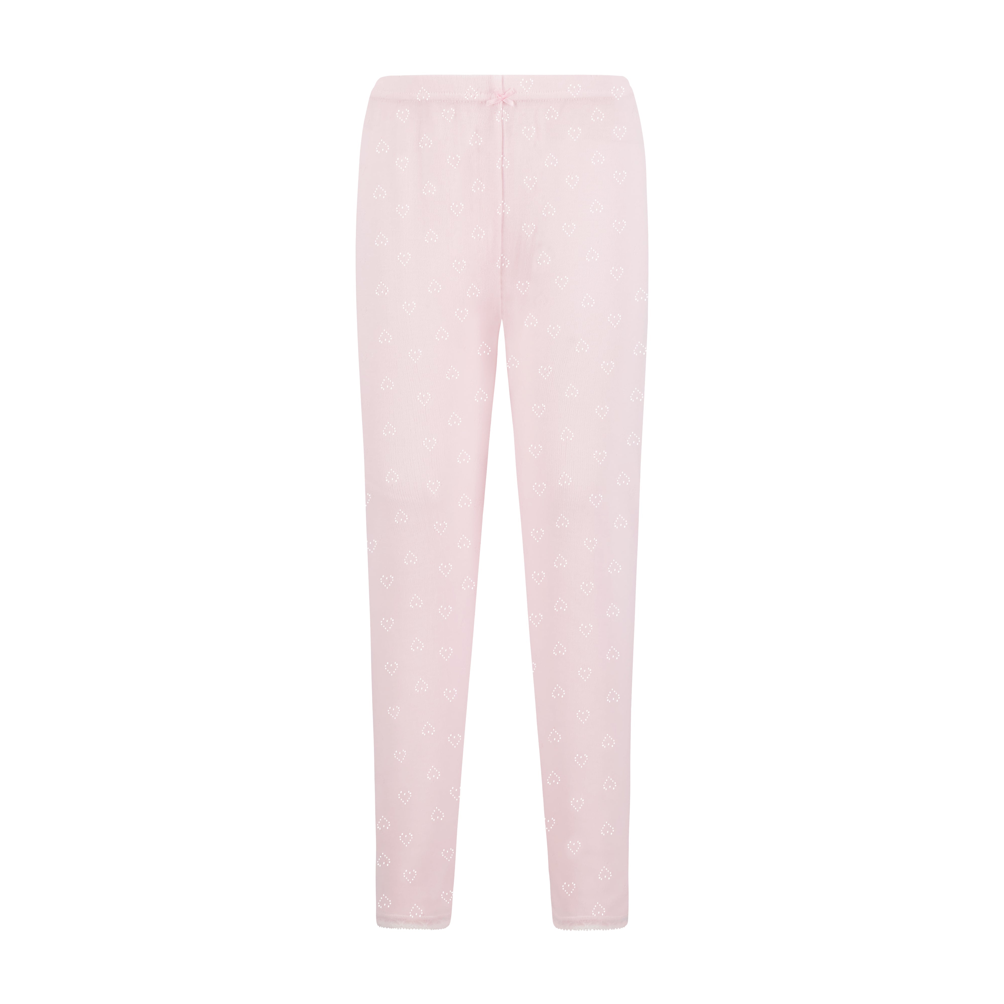 Girls & Baby Pant - Shell Pink Hearts Pointelle