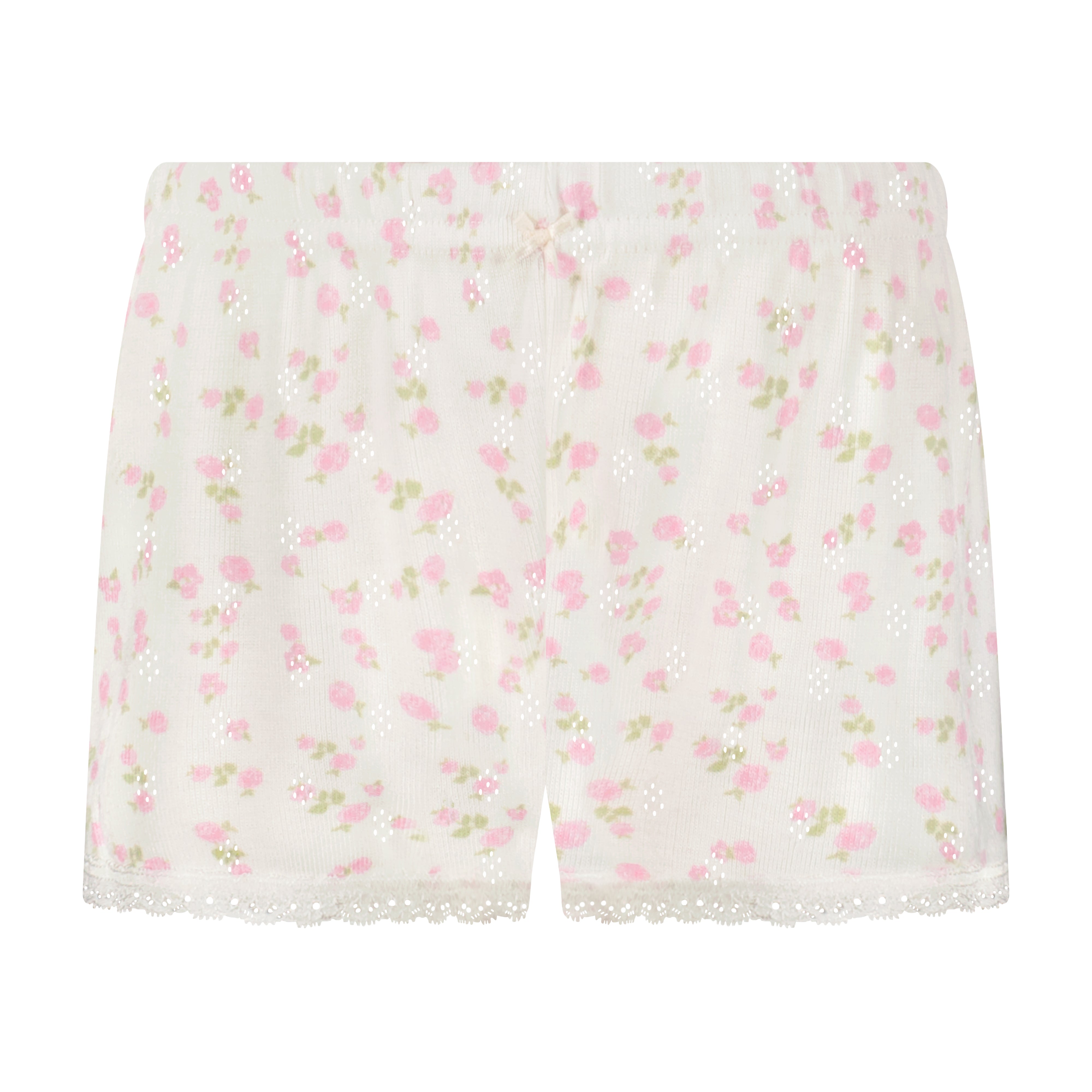 Girls Short - Pink Garden Pointelle