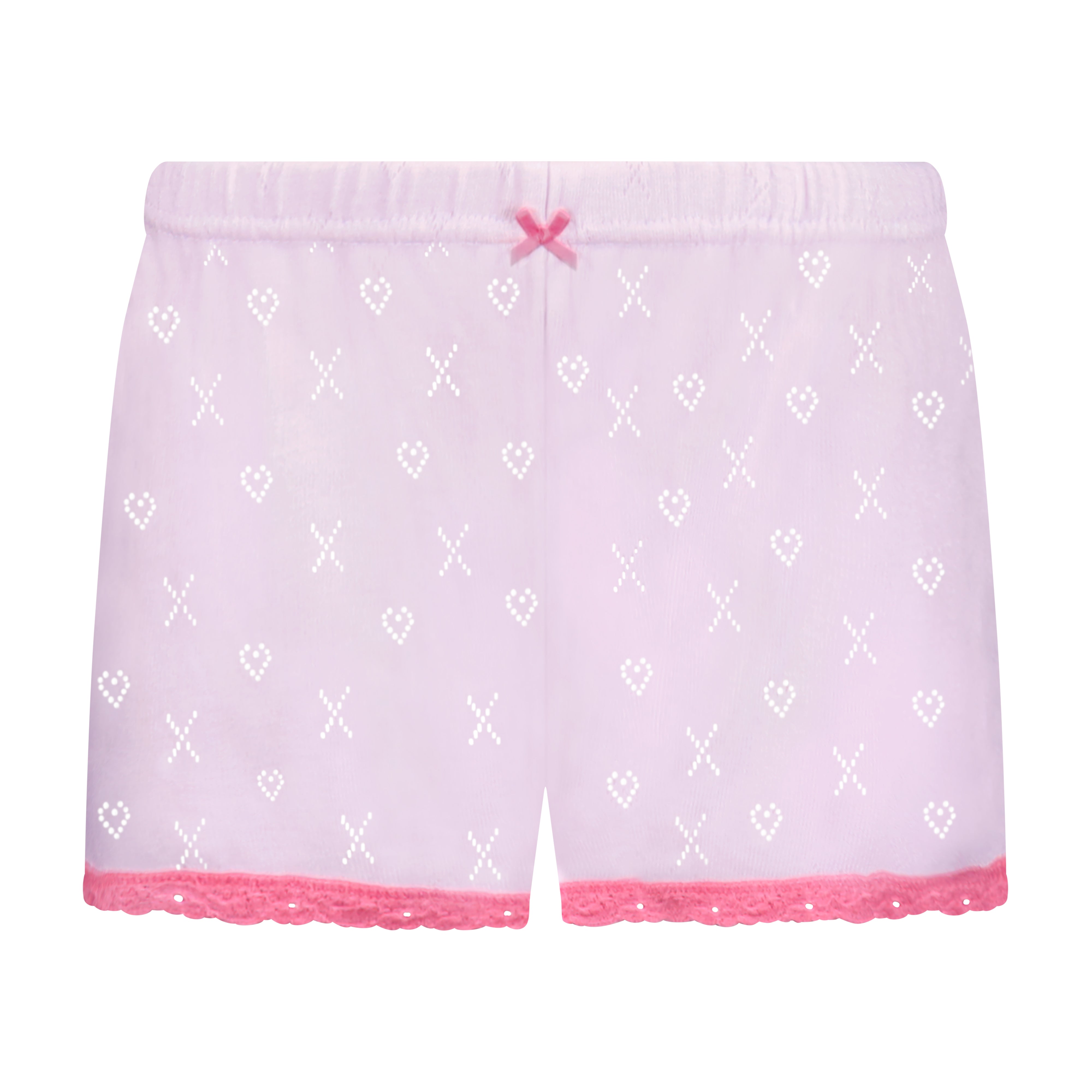 Girls Short - Lilac Hearts-X Pointelle