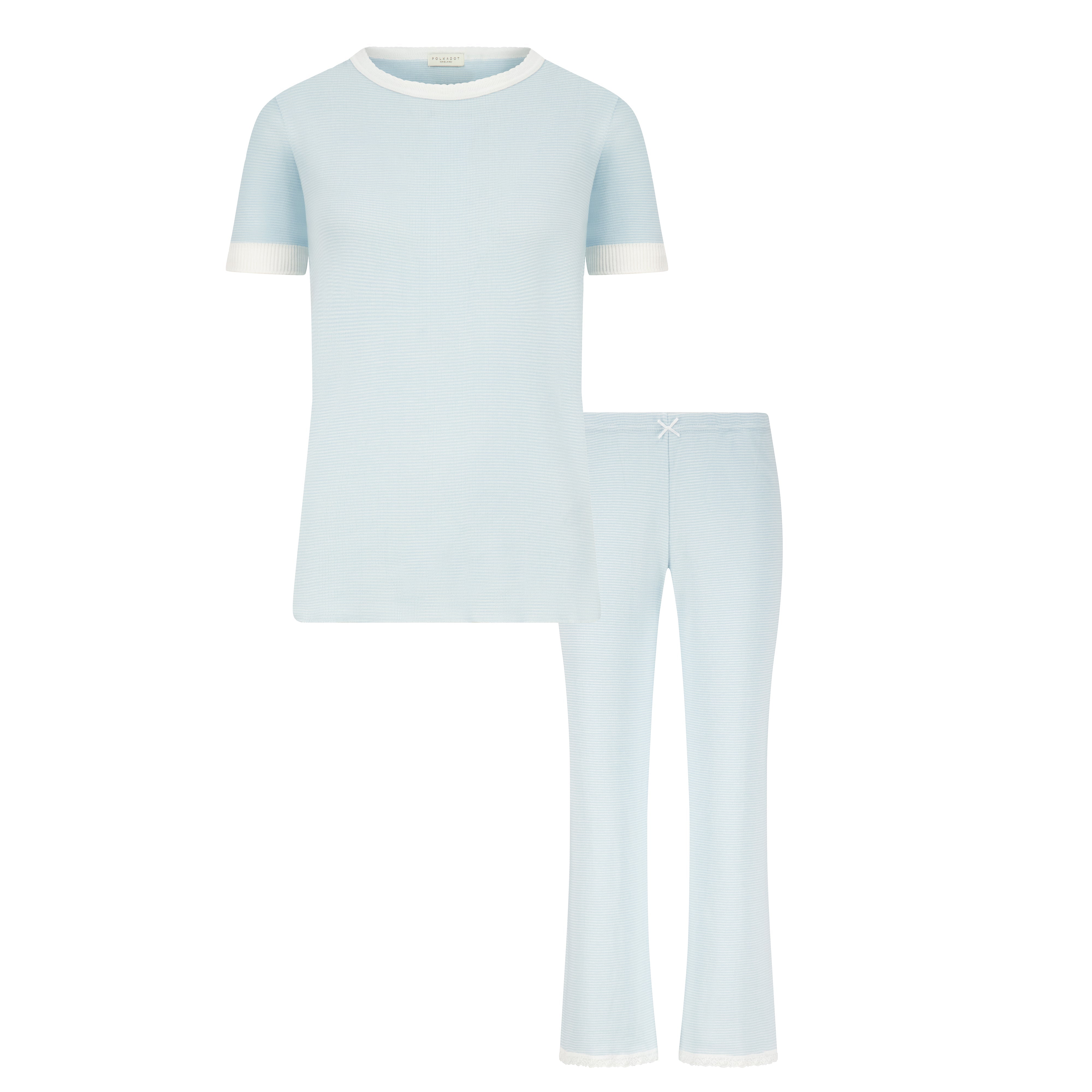 SET Nan Slouchy Tee & Crop Pant - Blue Narrow Hampton Stripe