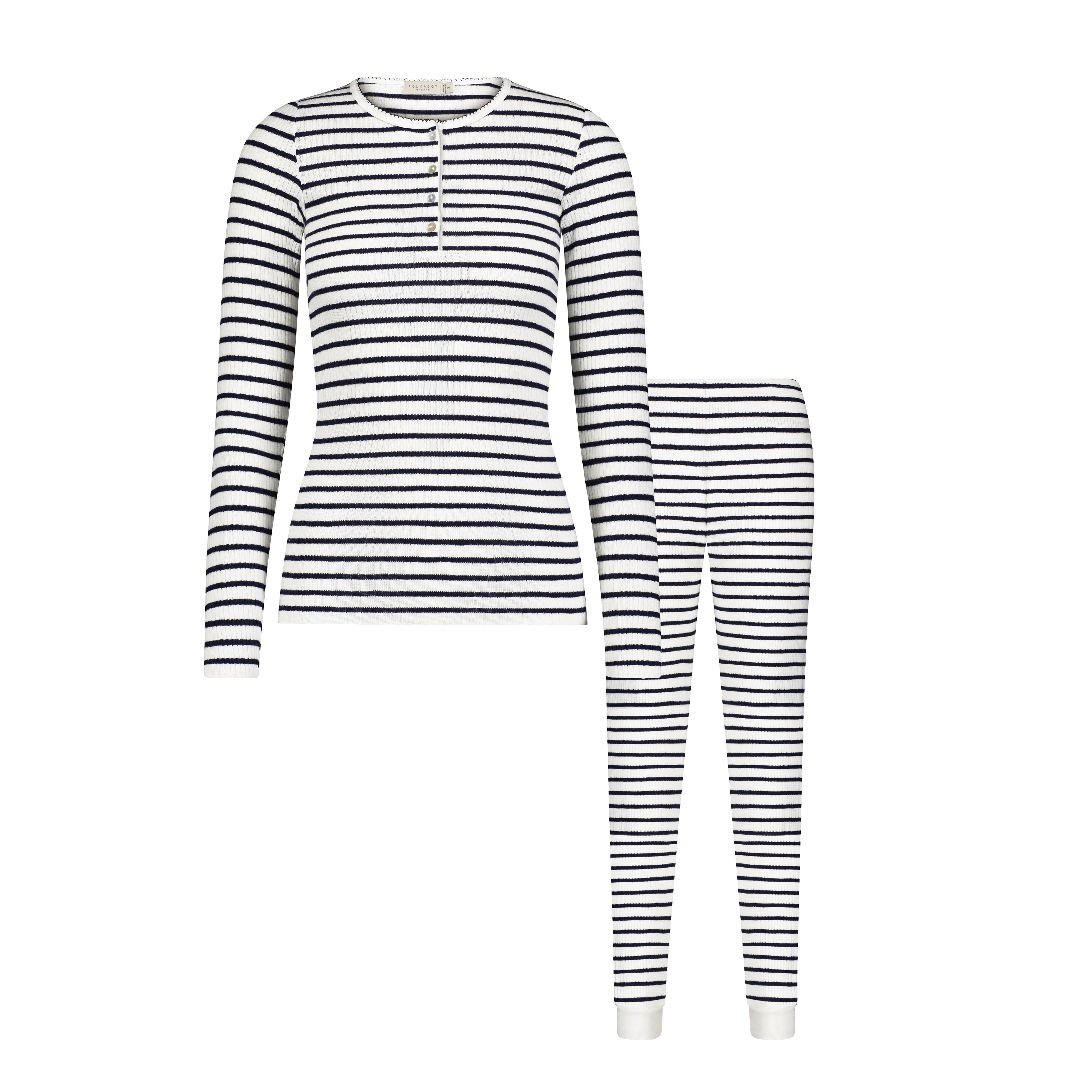 SET Henley Long Sleeve & Jogger - Breton Rib Stripe
