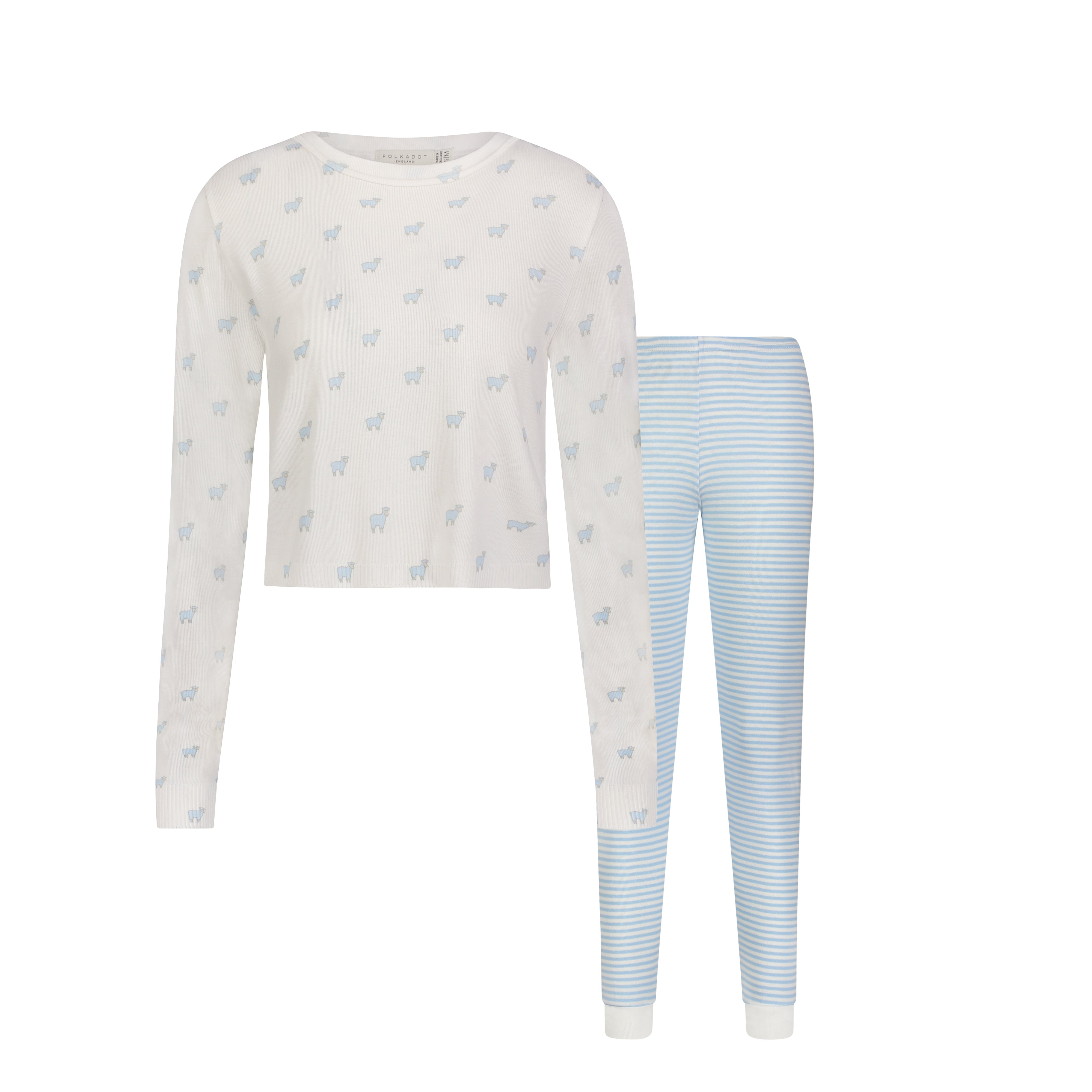 SET Blue Sheep Parker Crop Slouchy & Blue Sailor Stripe Jogger